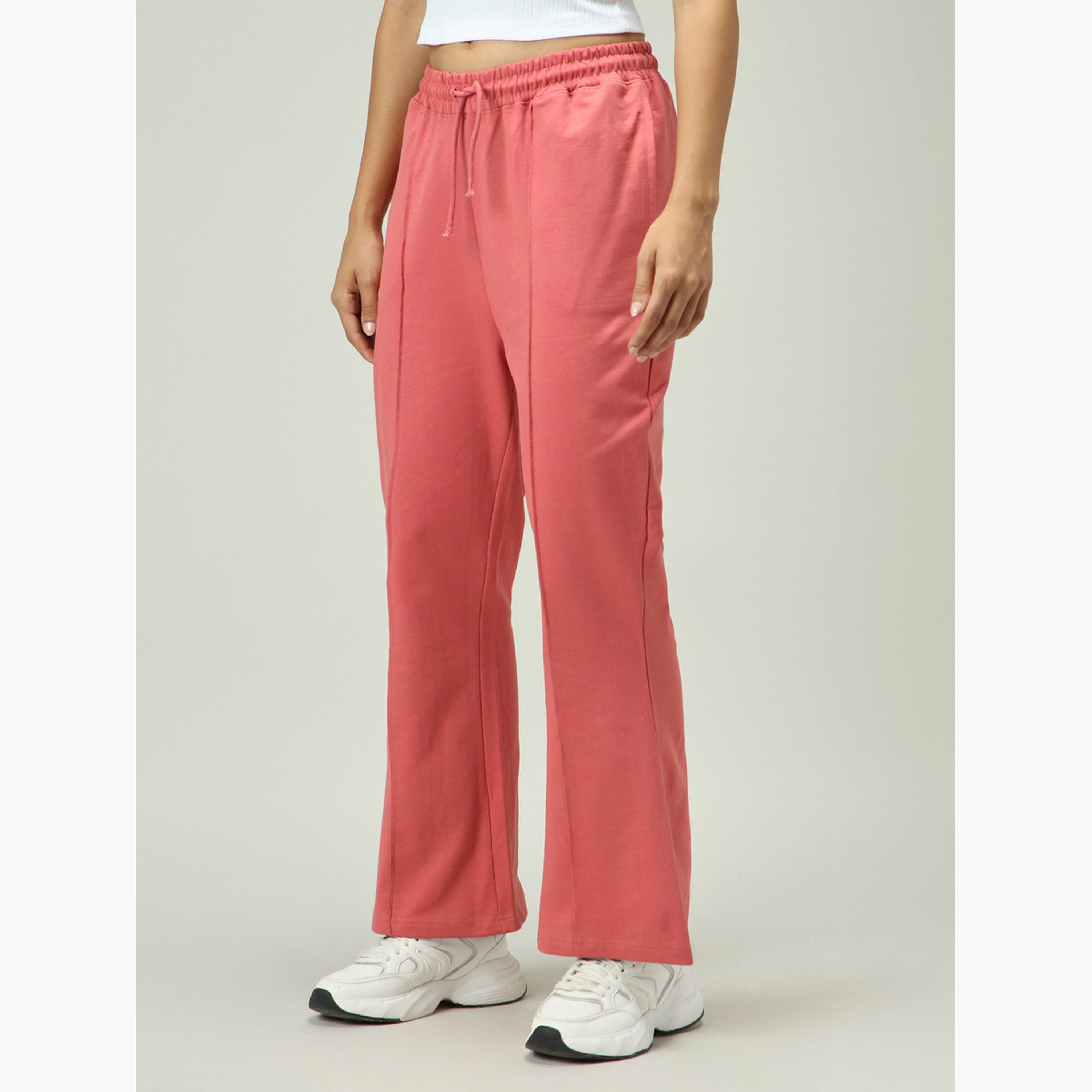 أوتزيدر × ستايلي - بنطال رياضي وردي واسع سادة ثنيات دقيقة-women-clothing-bottoms-joggers-image-6