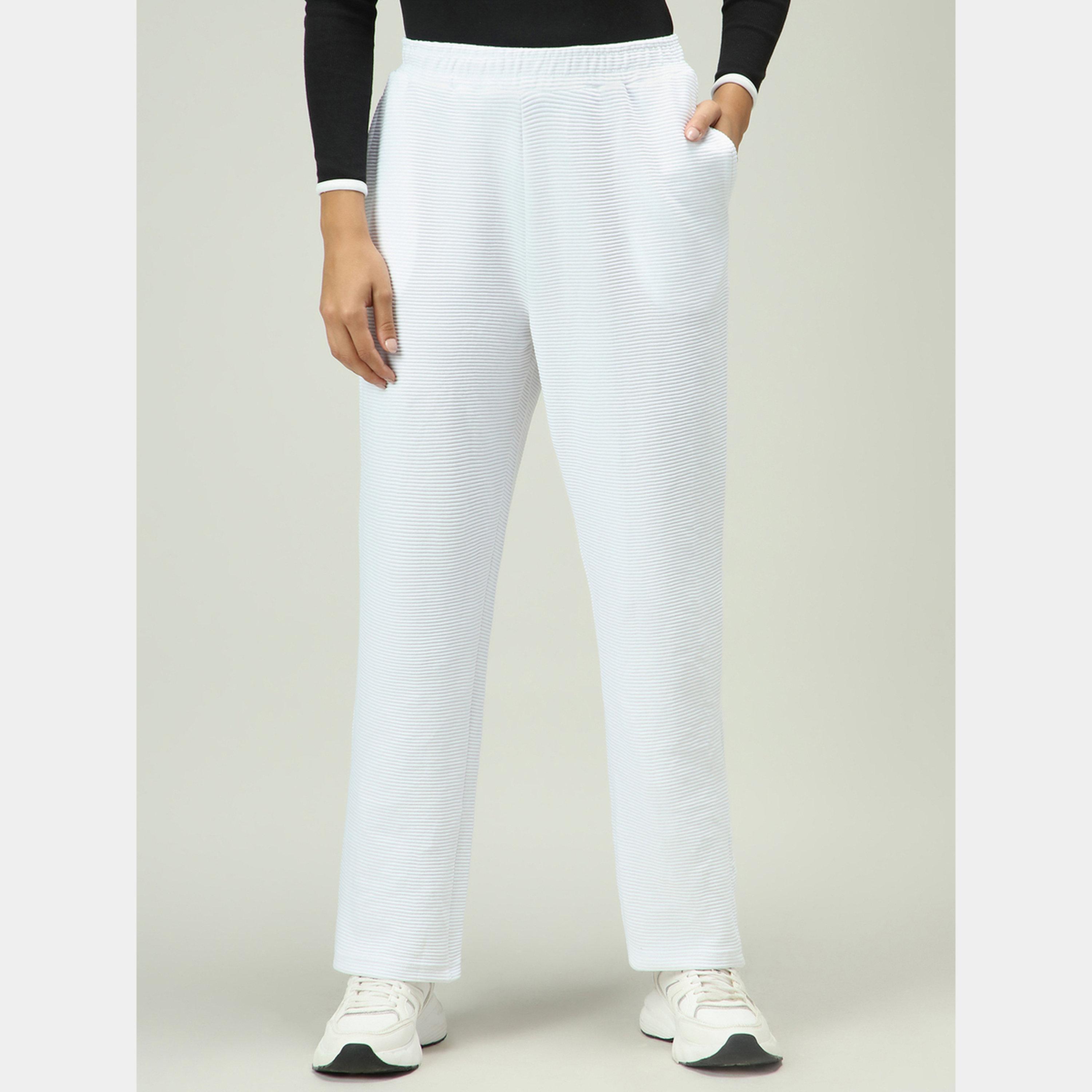 Outzidr X Styli White Textured Solid Pants-women-clothing-bottoms-trousers-image-1