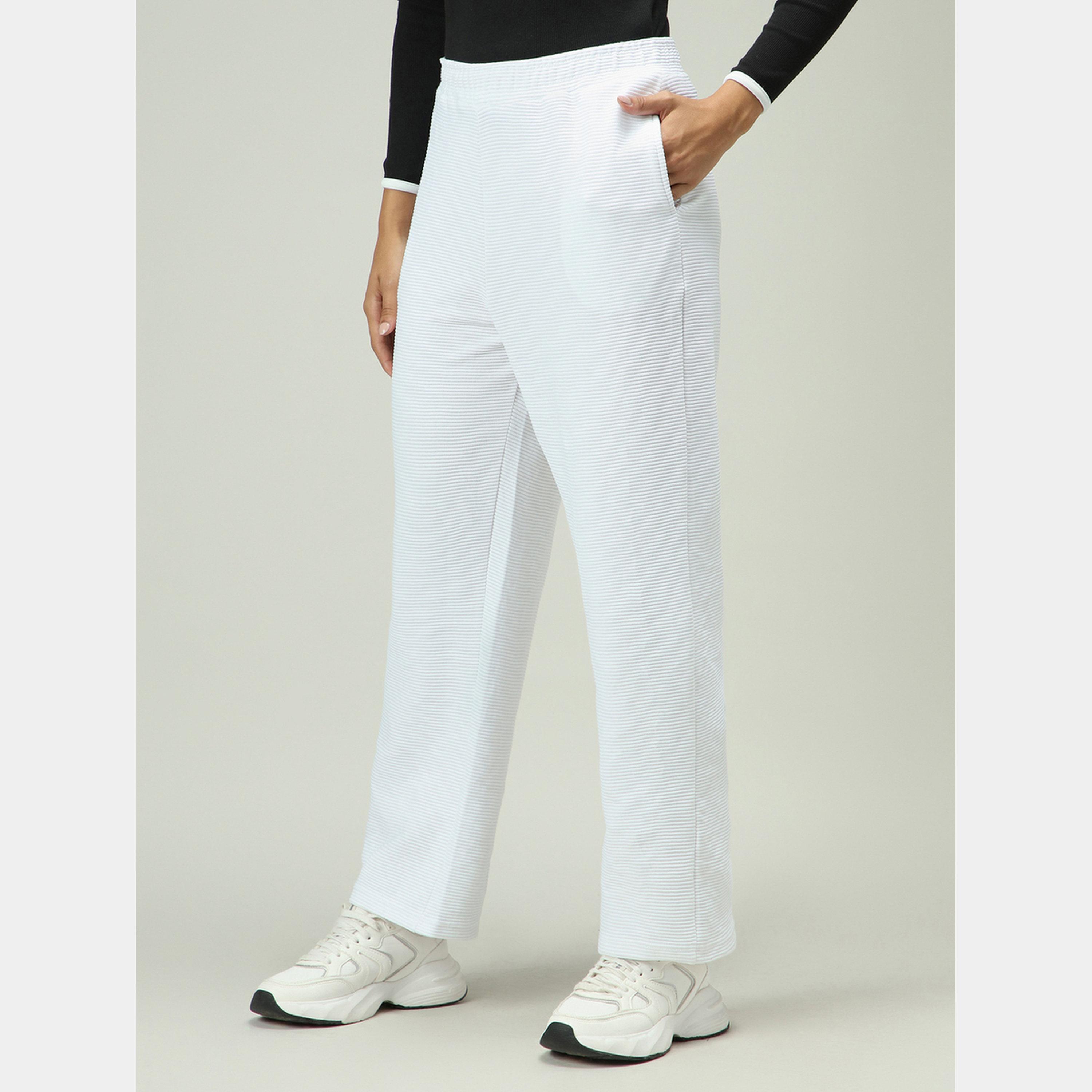 Outzidr X Styli White Textured Solid Pants-women-clothing-bottoms-trousers-image-4