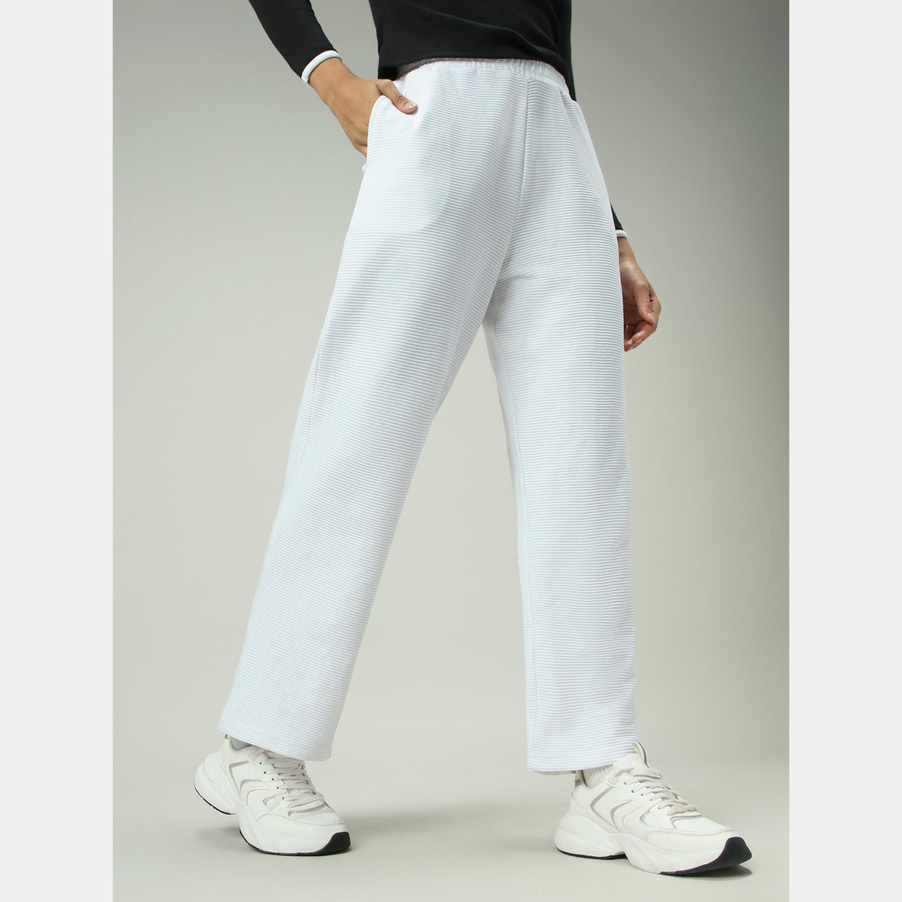 Outzidr X Styli White Textured Solid Pants-women-clothing-bottoms-trousers-image-6