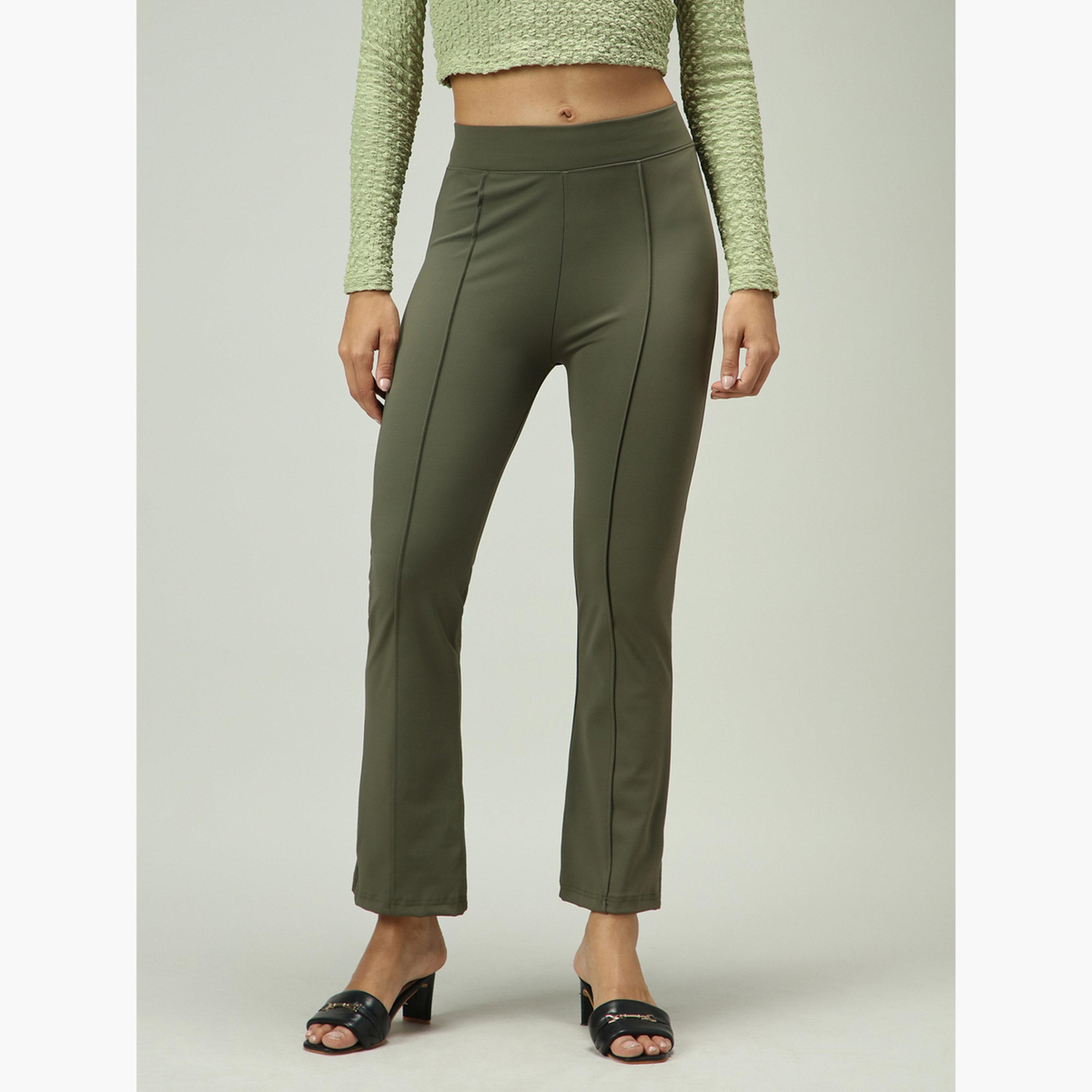 أوتزيدر × ستايلي - ليقنز/ فيزون لون زيتوني-women-clothing-bottoms-leggings-image-1