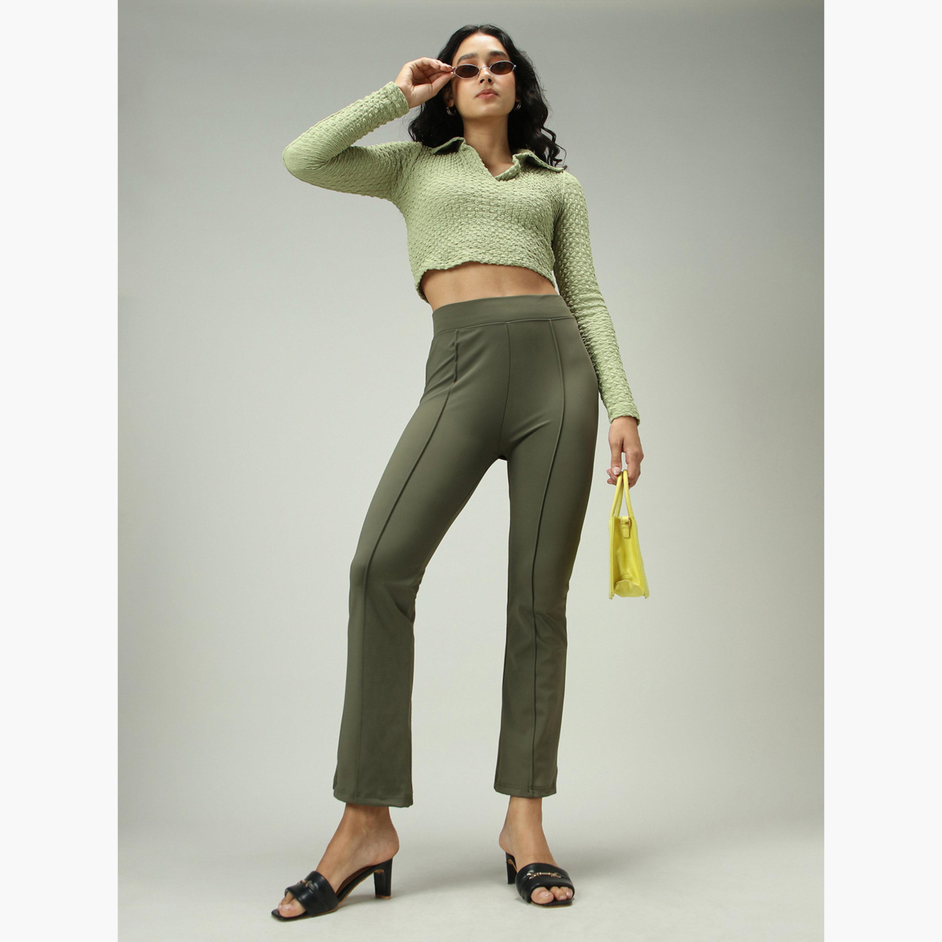 أوتزيدر × ستايلي - ليقنز/ فيزون لون زيتوني-women-clothing-bottoms-leggings-image-2