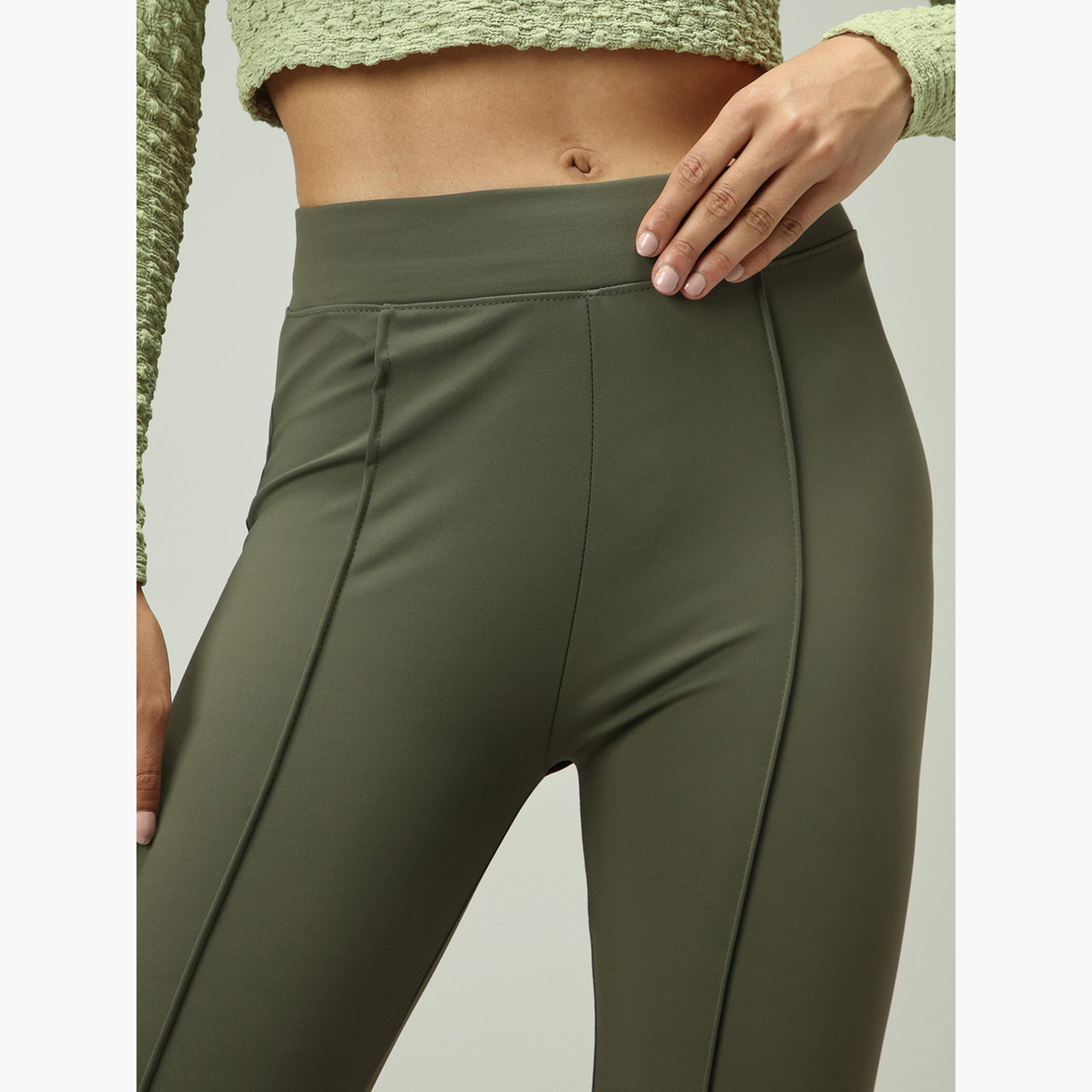 أوتزيدر × ستايلي - ليقنز/ فيزون لون زيتوني-women-clothing-bottoms-leggings-image-5