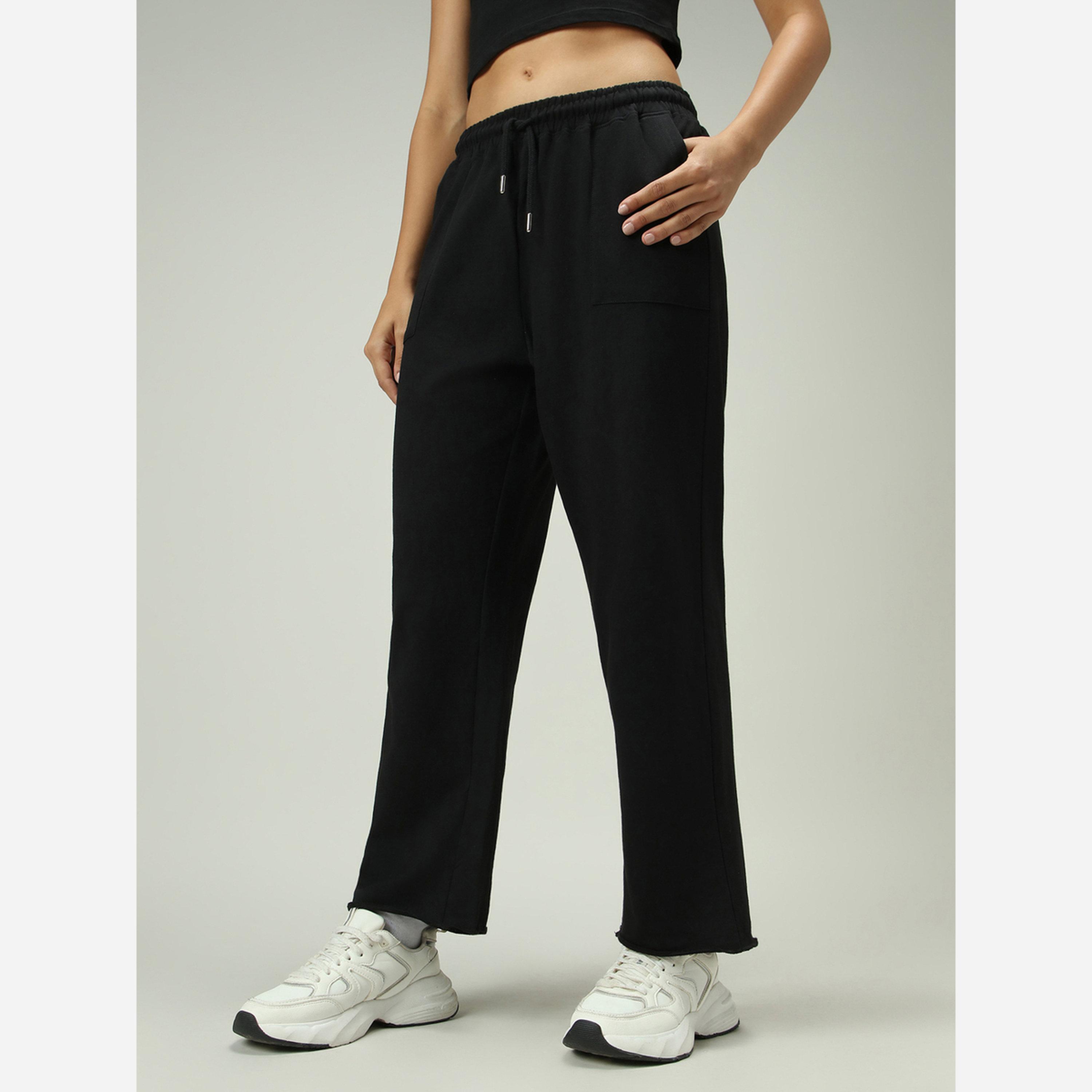 Outzidr X Styli Black Patch Pocket Wide Leg Joggers-women-clothing-bottoms-joggers-image-6