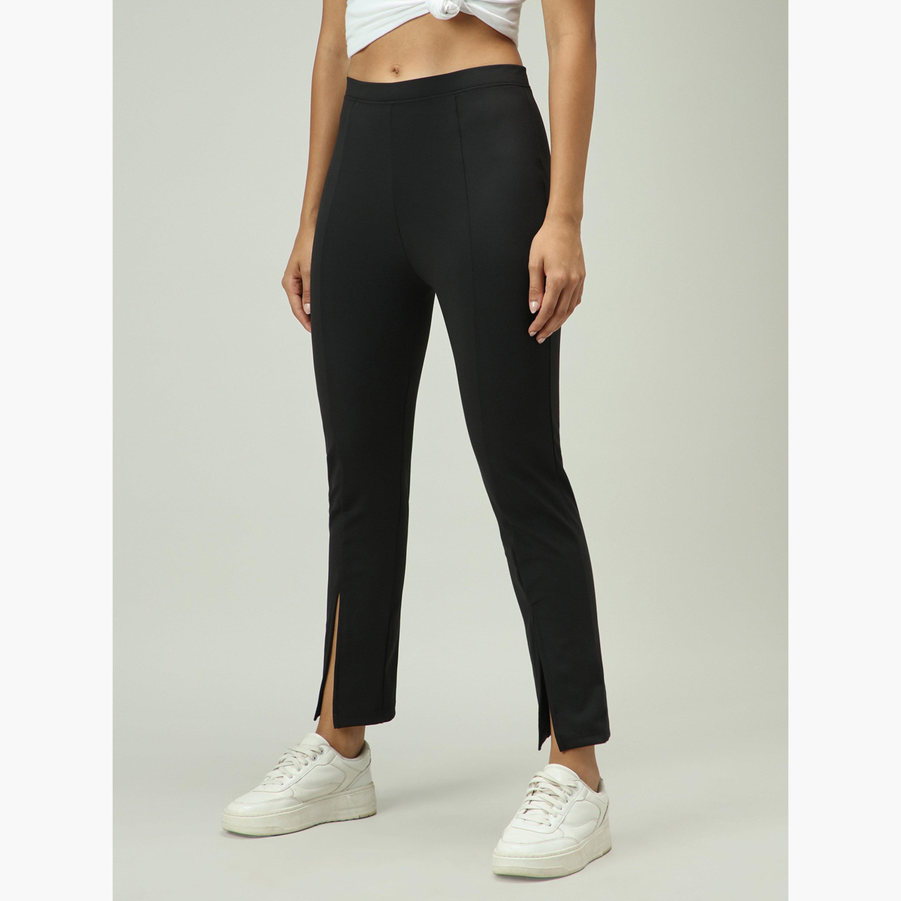 أوتزيدر × ستايلي - ليقنز/ فيزون أسود بفتحة أمامية-women-clothing-leggings-image-4