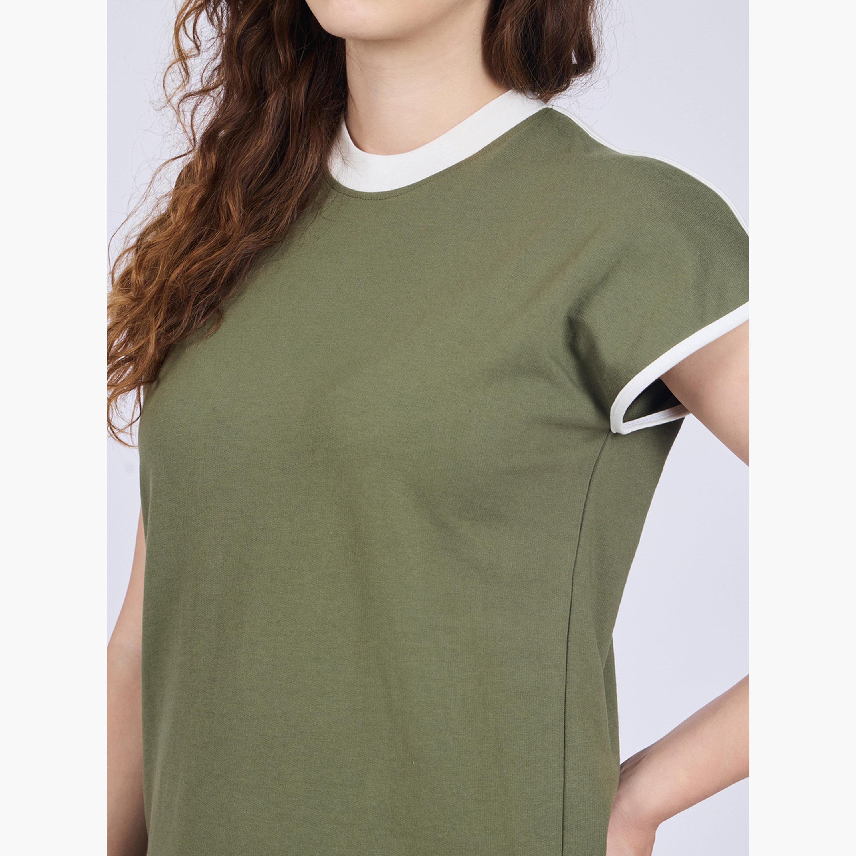 Outzidr X Styli Olive Contrast Tiping T-Shirt and Joggers Co-ords-women-clothing-coordsets-image-6
