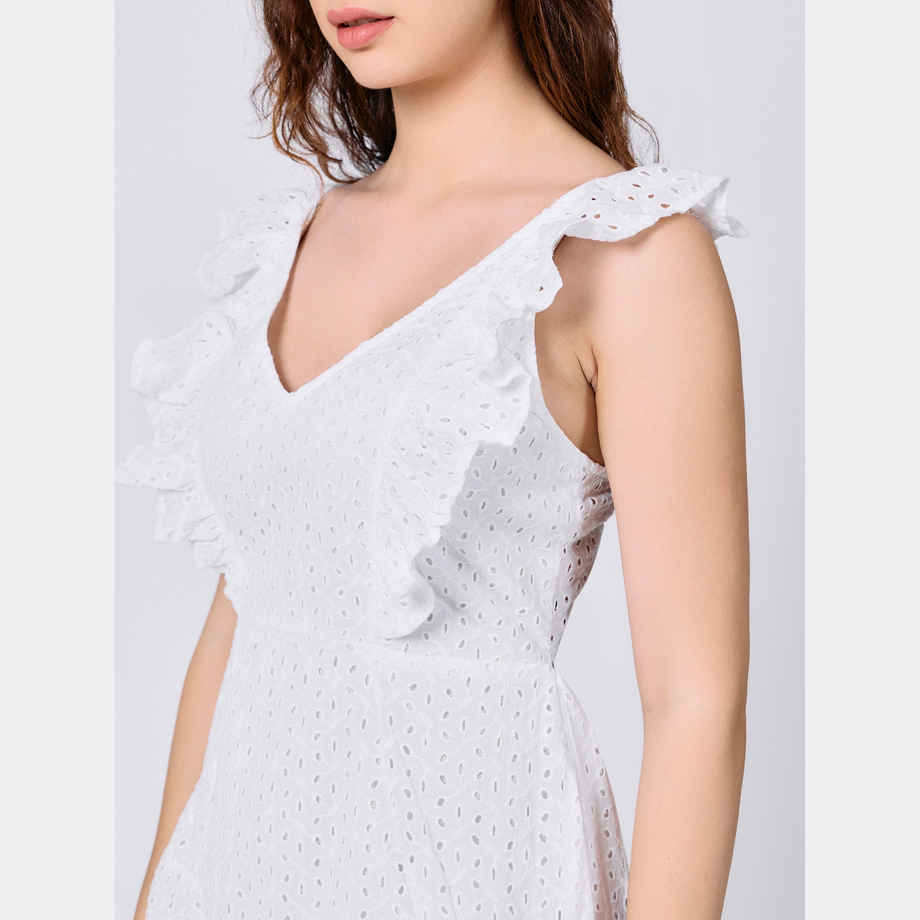 فيميلا - سترة نسائية نصف سحاب بأكمام طويلة وياقة لون بيج-women-clothing-dresses-image-4
