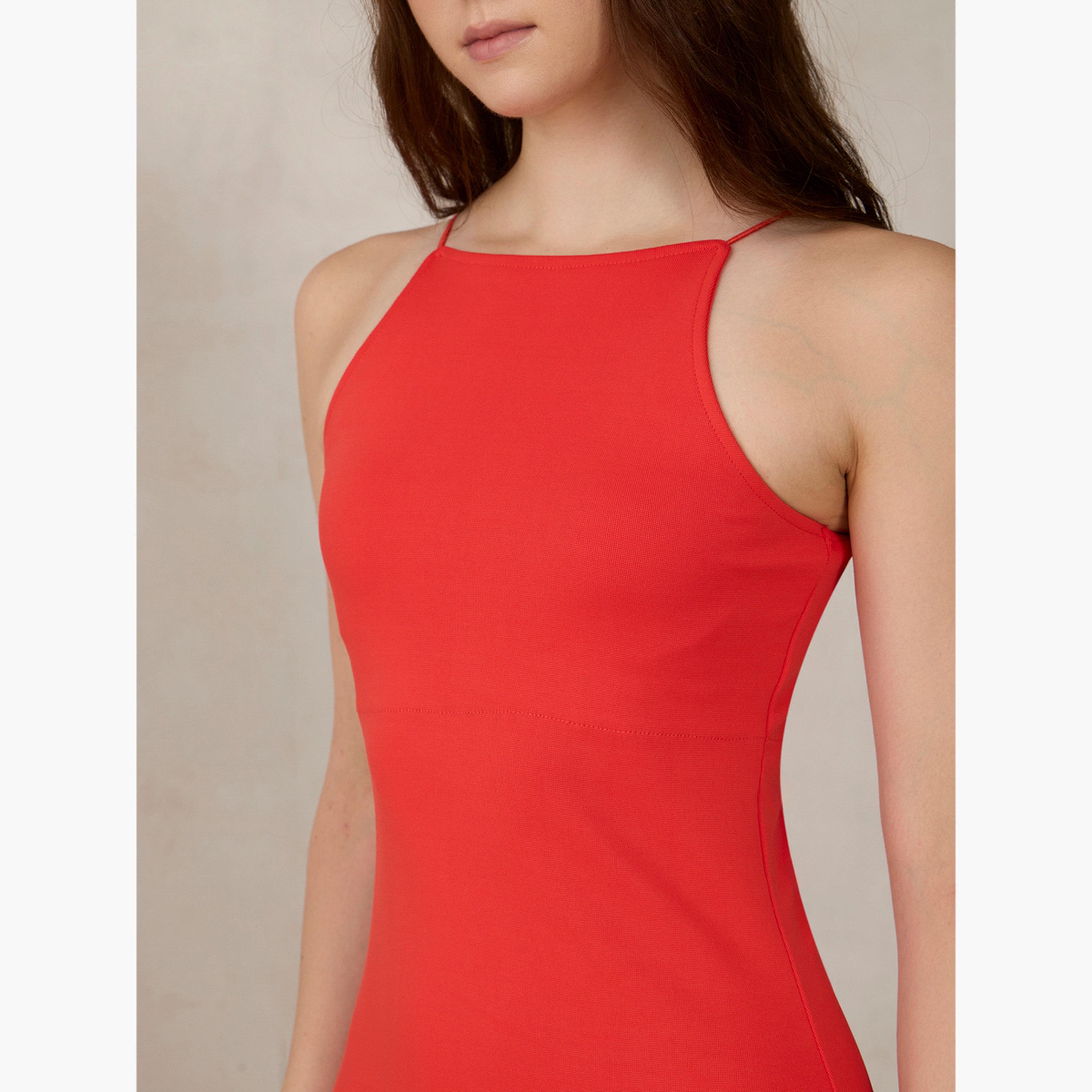 أوتزيدر × ستايلي - فستان أحمر ضيق بدون أكمام-women-clothing-dresses-image-4