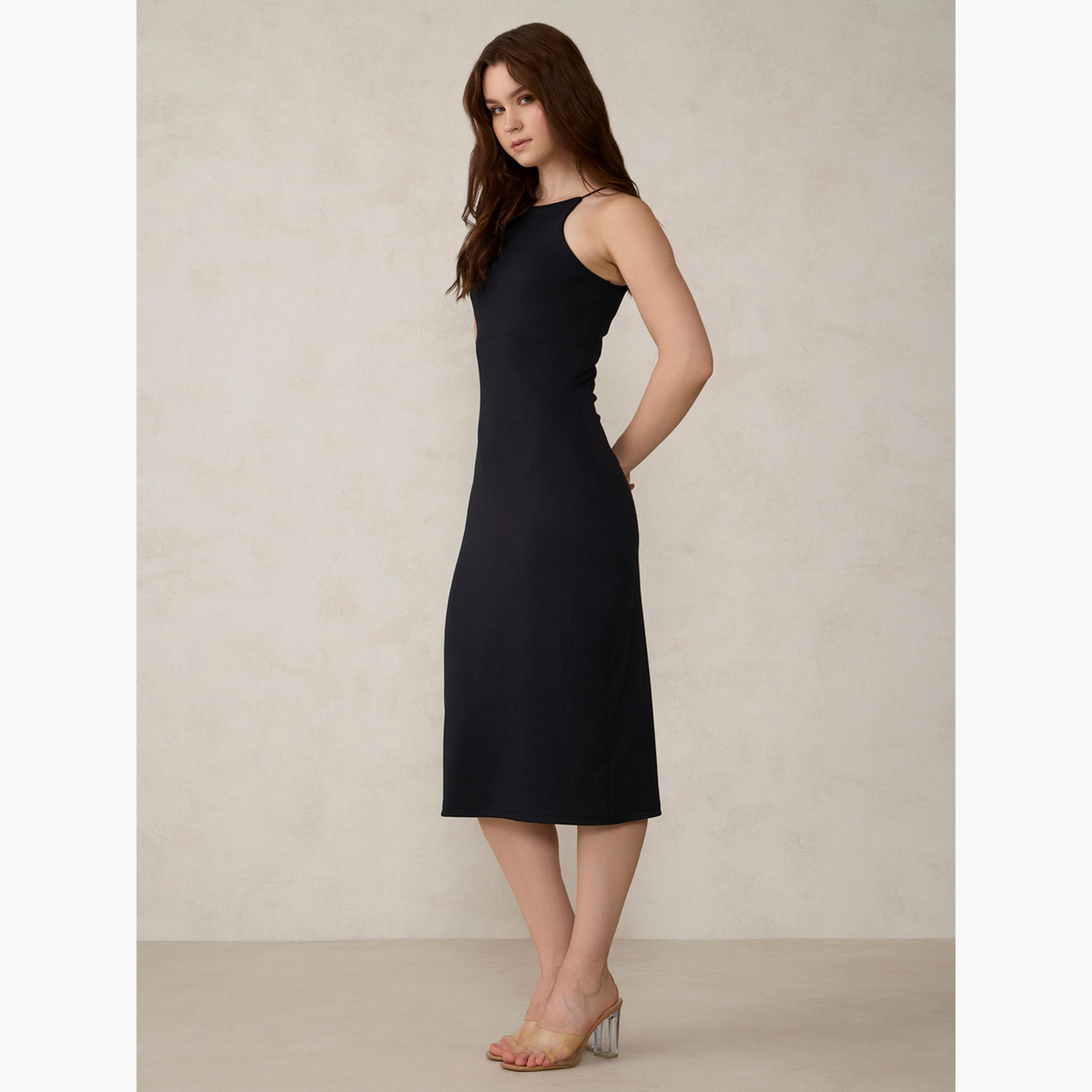 أوتزيدر × ستايلي - فستان أسود ضيق بدون أكمام-women-clothing-dresses-image-5