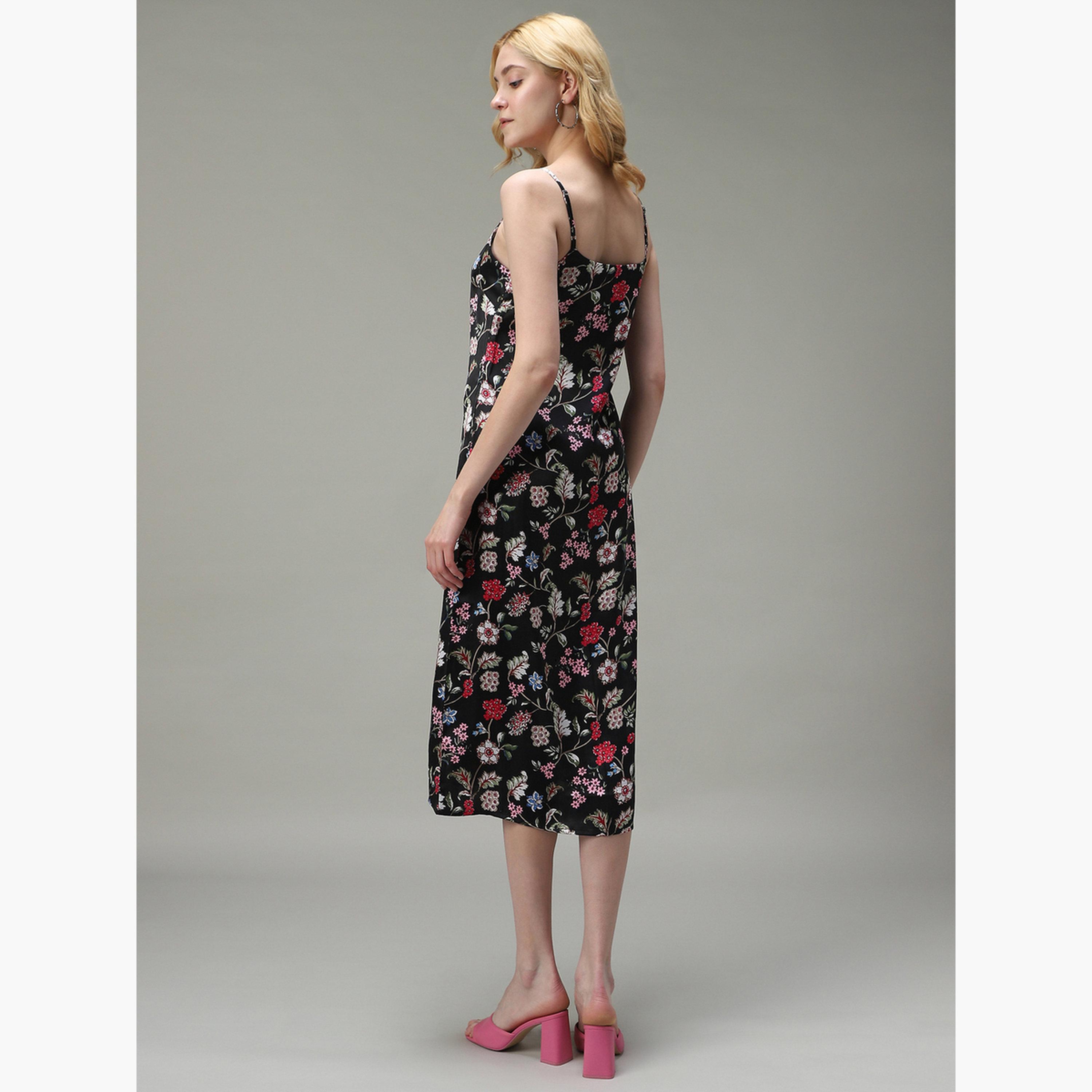أوتزيدر × ستايلي - فستان ساتان متوسط ​​الطول بفتحات جانبية متعددة-women-clothing-dresses-image-3