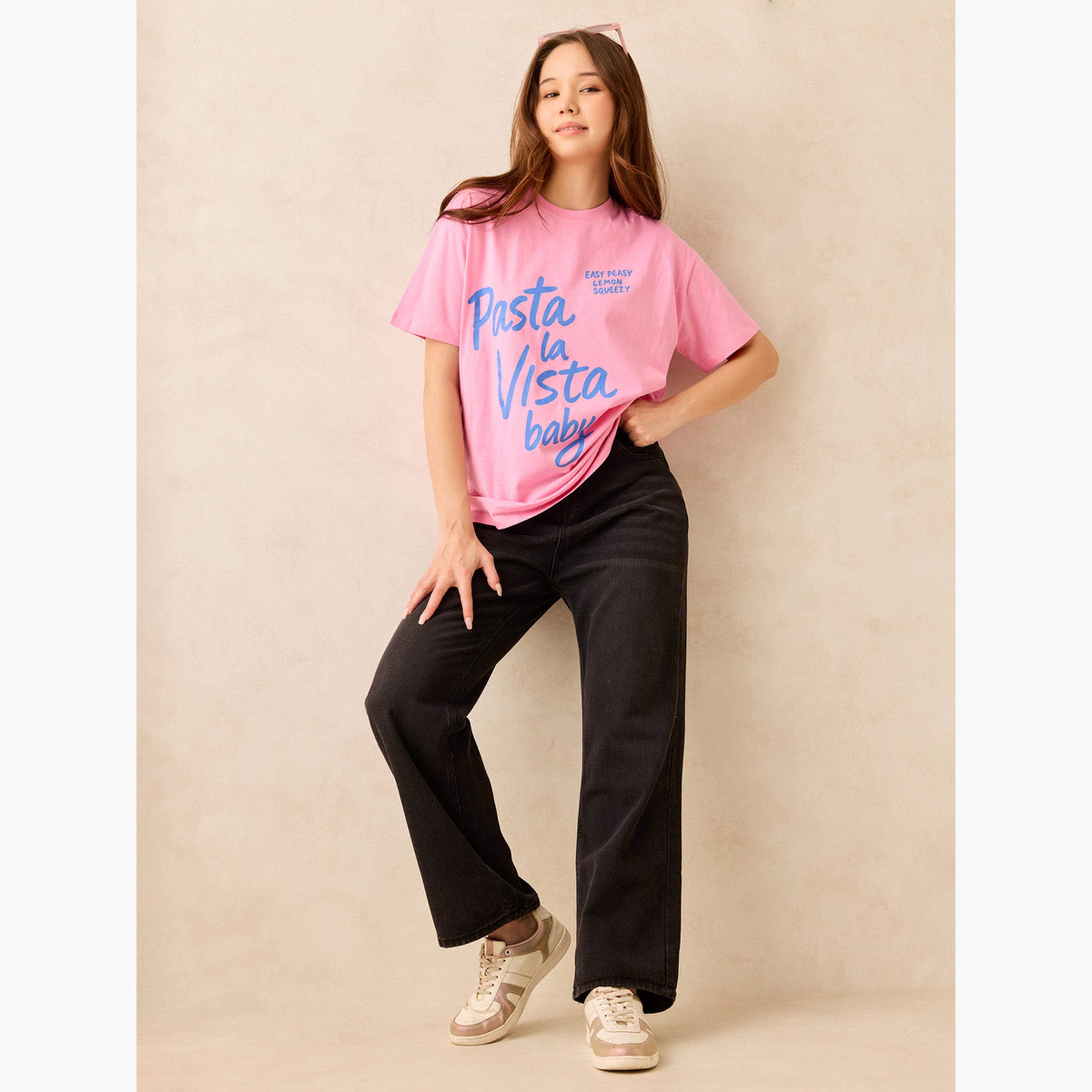 أوتزيدر × ستايلي - تي شيرت جيرسي برسومات غرافيكية مقاس واسع-women-clothing-tshirts-image-2