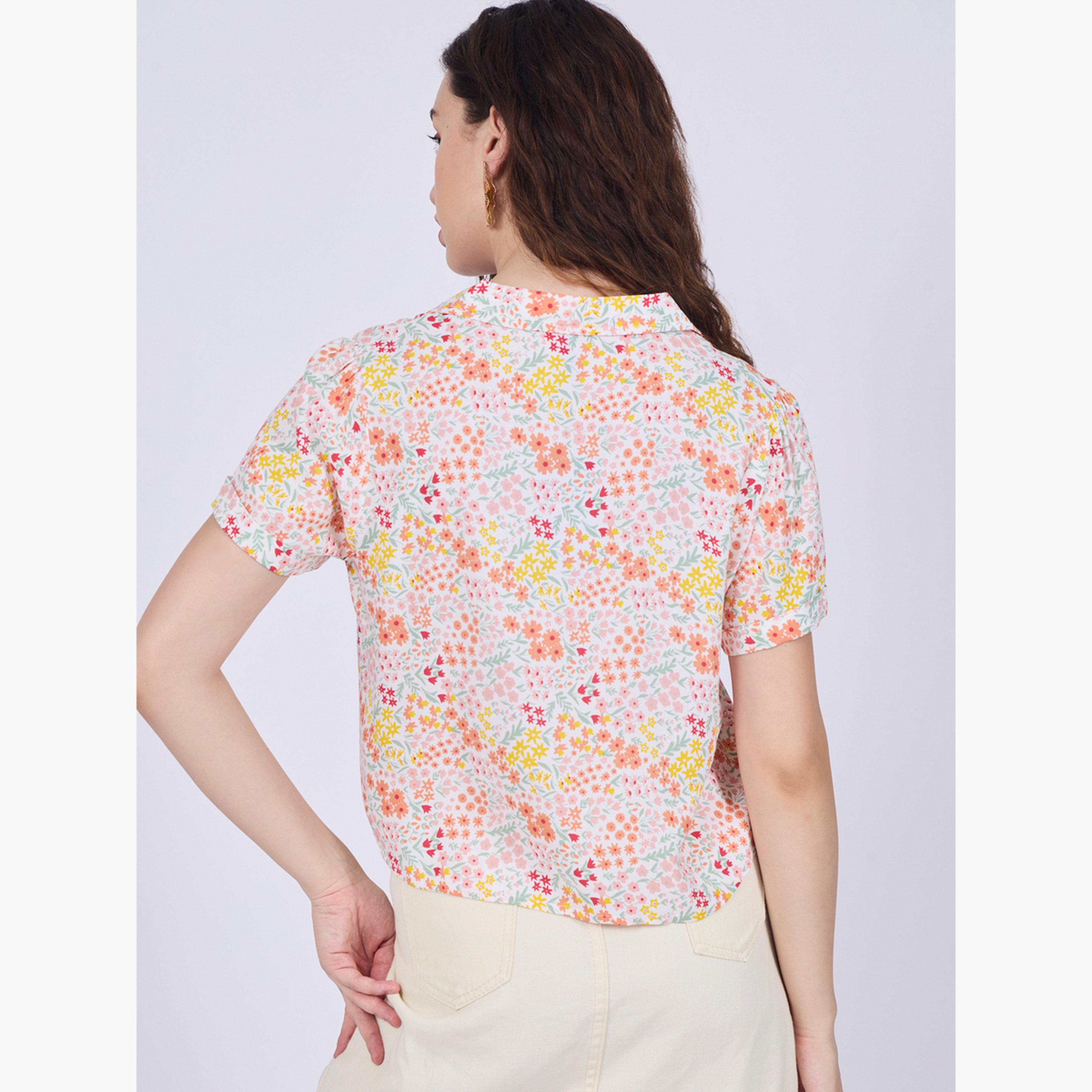أوتزيدر × ستايلي - قميص قصير أبيض بياقة مدببة-women-clothing-shirtsandblouses-shirts-image-4