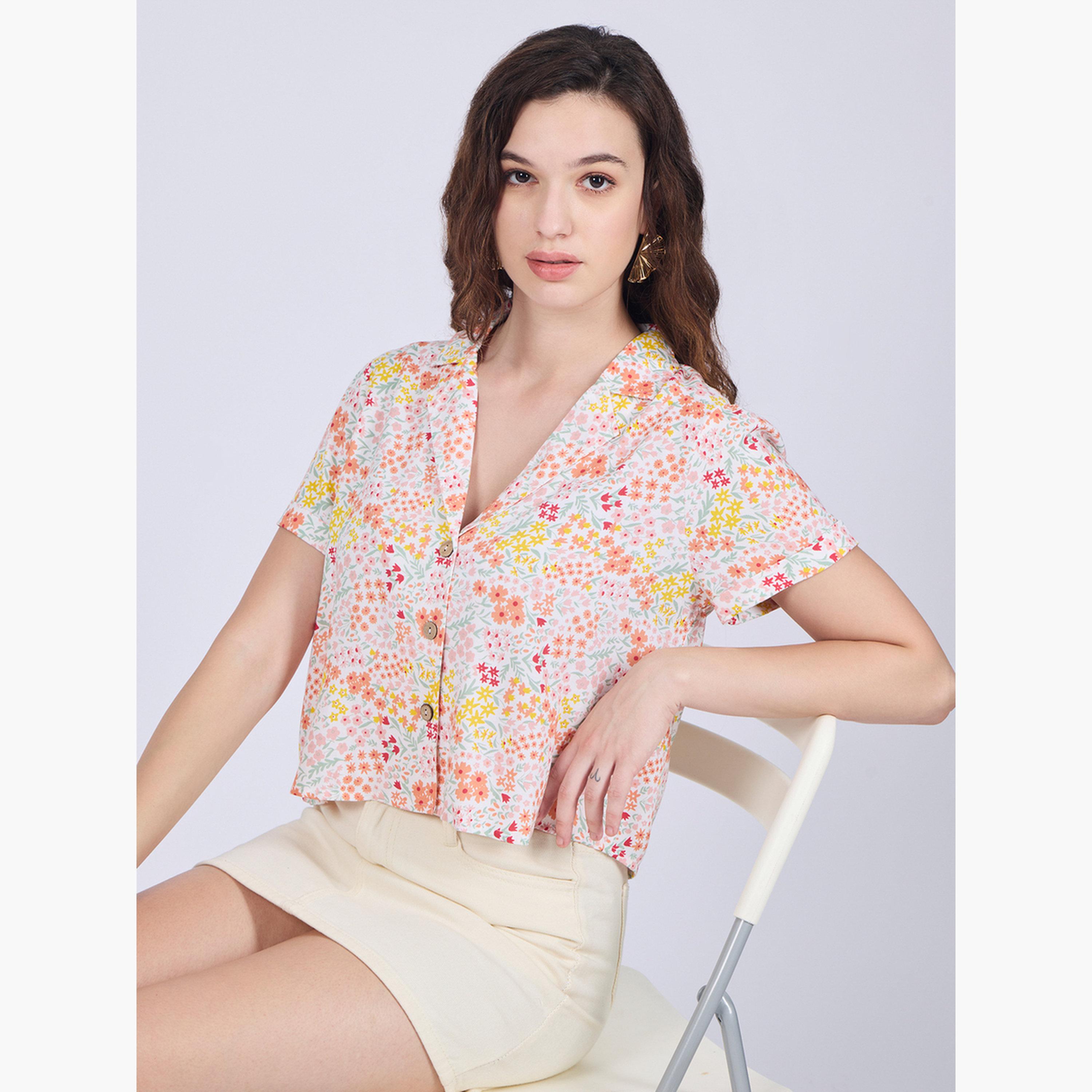 أوتزيدر × ستايلي - قميص قصير أبيض بياقة مدببة-women-clothing-shirtsandblouses-shirts-image-5