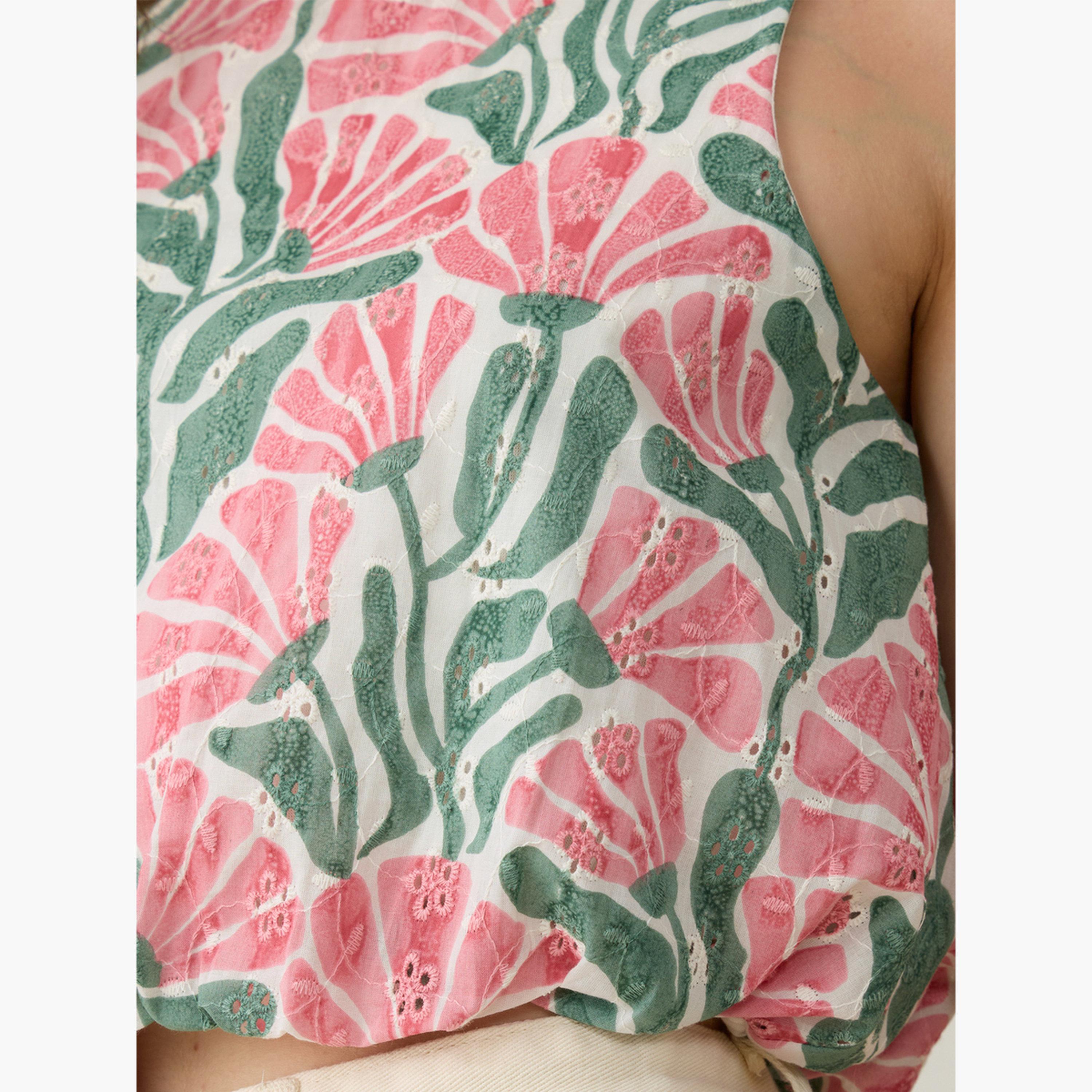 أوتزيدر × ستايلي - توب بابل متعدد الألوان بتطريز شيفلي-women-clothing-shirtsandblouses-blouses-image-5