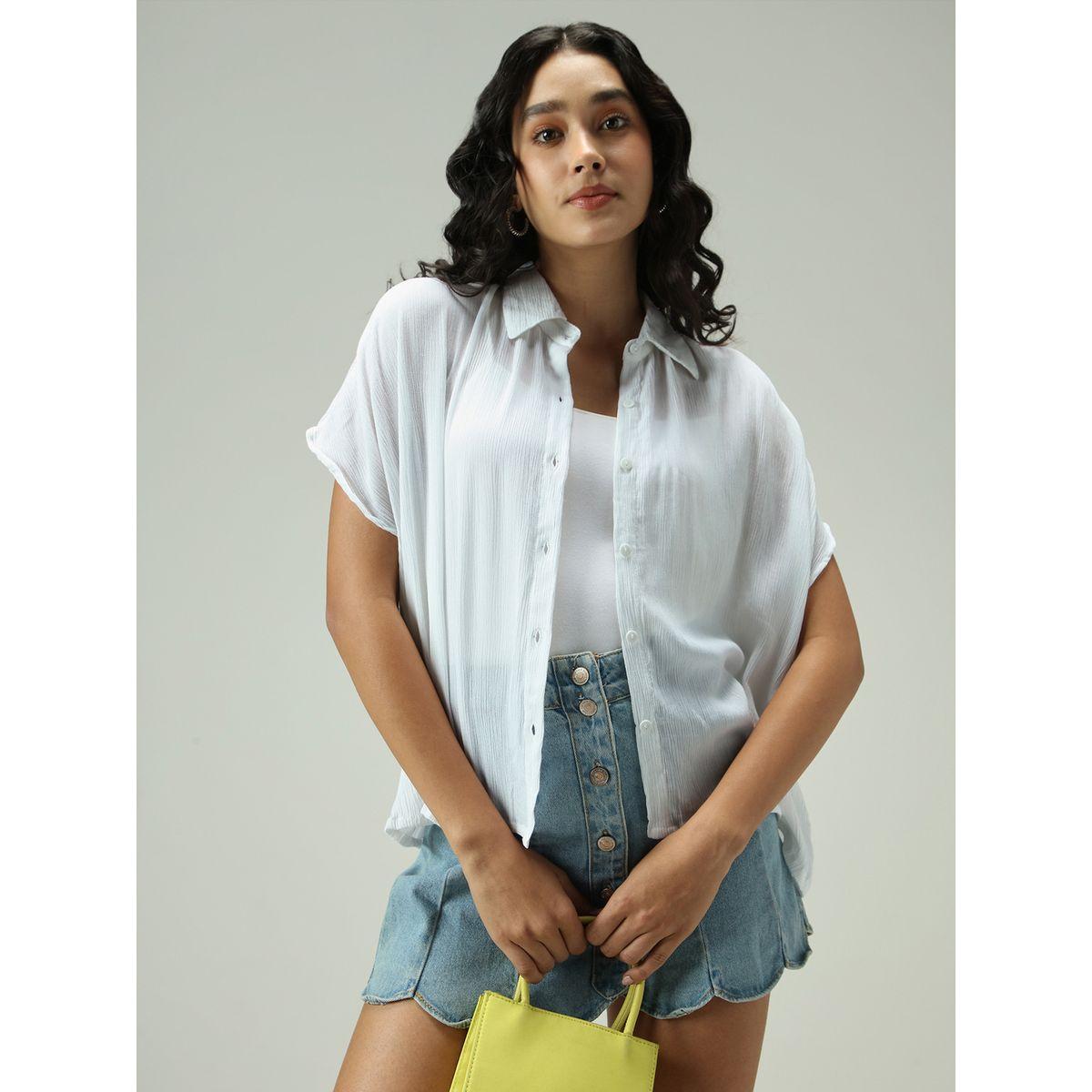 أوتزيدر × ستايلي - قميص أبيض سادة فضفاض-women-clothing-shirtsandblouses-shirts-image-6