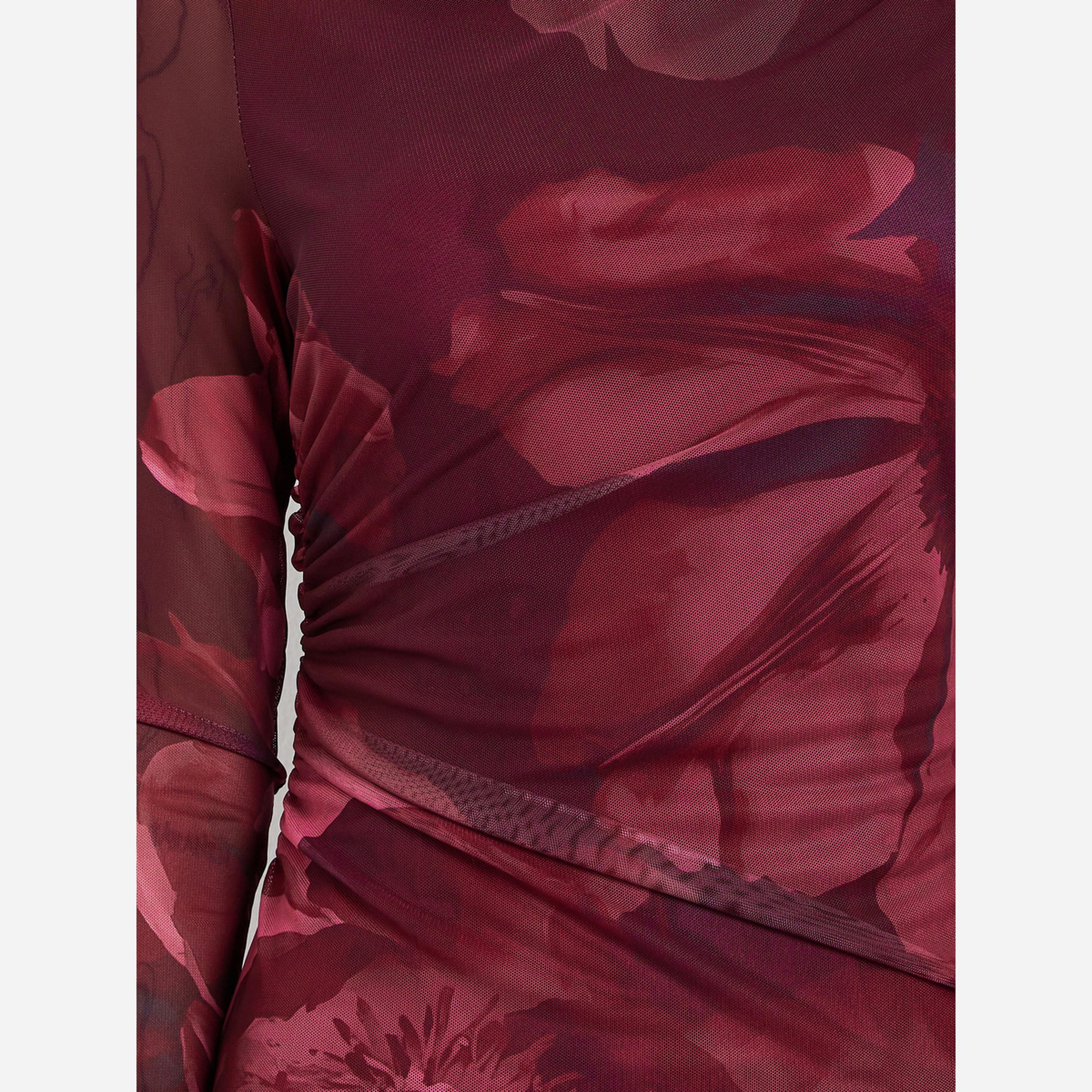 ستايلي - فستان متوسط الطول ضيق طبعة زهور للنساء-women-clothing-dresses-image-5