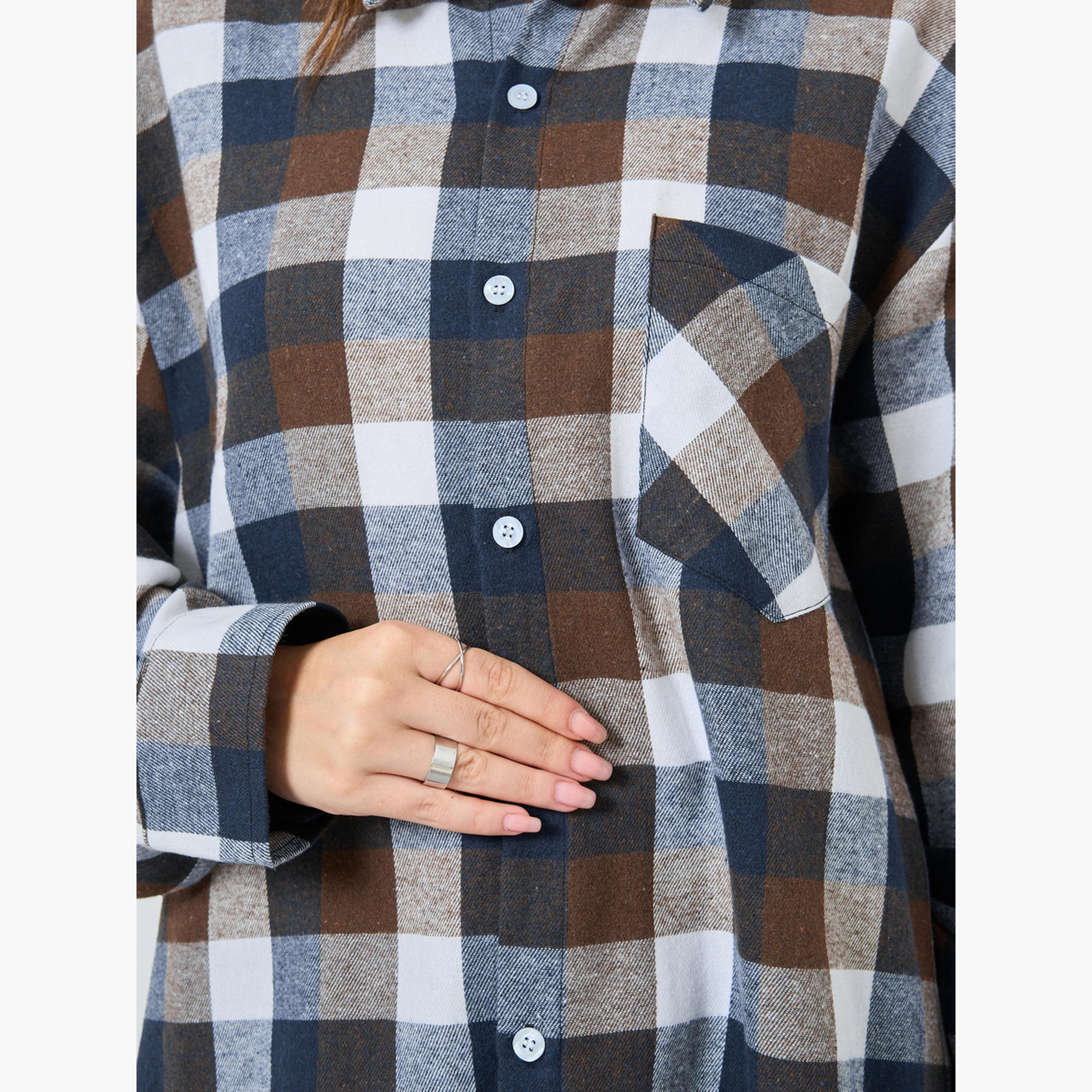 Styli Women Checked Long Sleeve Shirt-women-clothing-shirtsandblouses-shirts-image-4