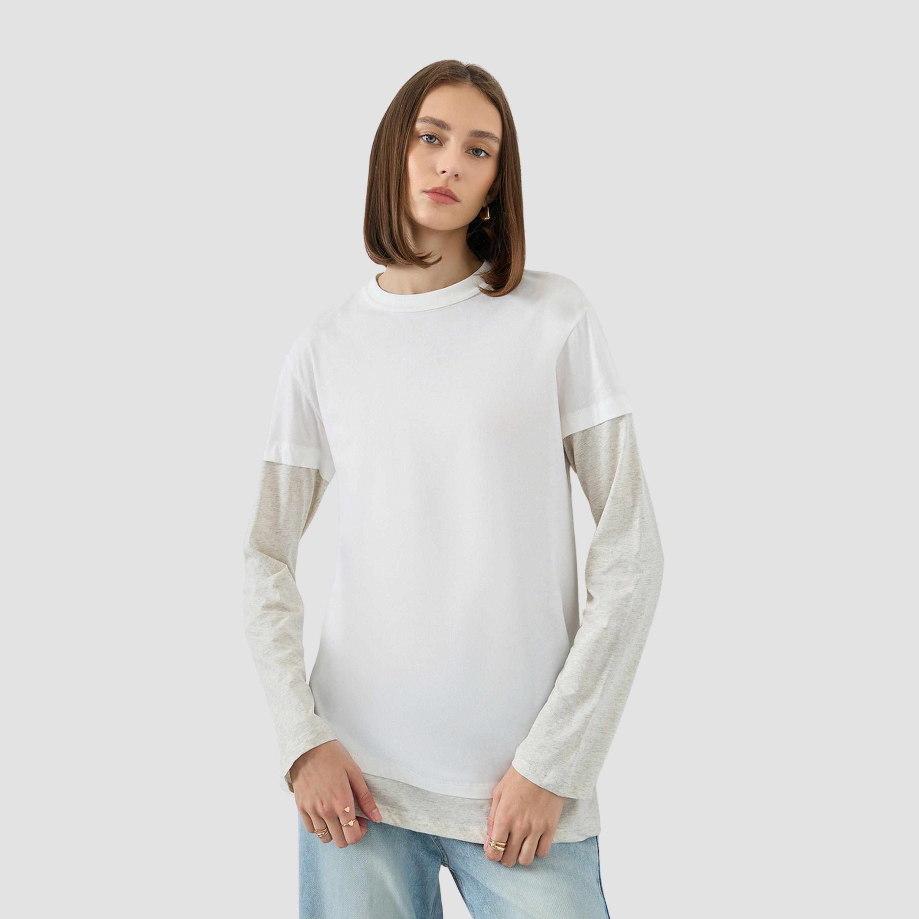 Styli Women Solid Twofer Style Long Sleeve T-Shirt-women-clothing-tshirts-image-1