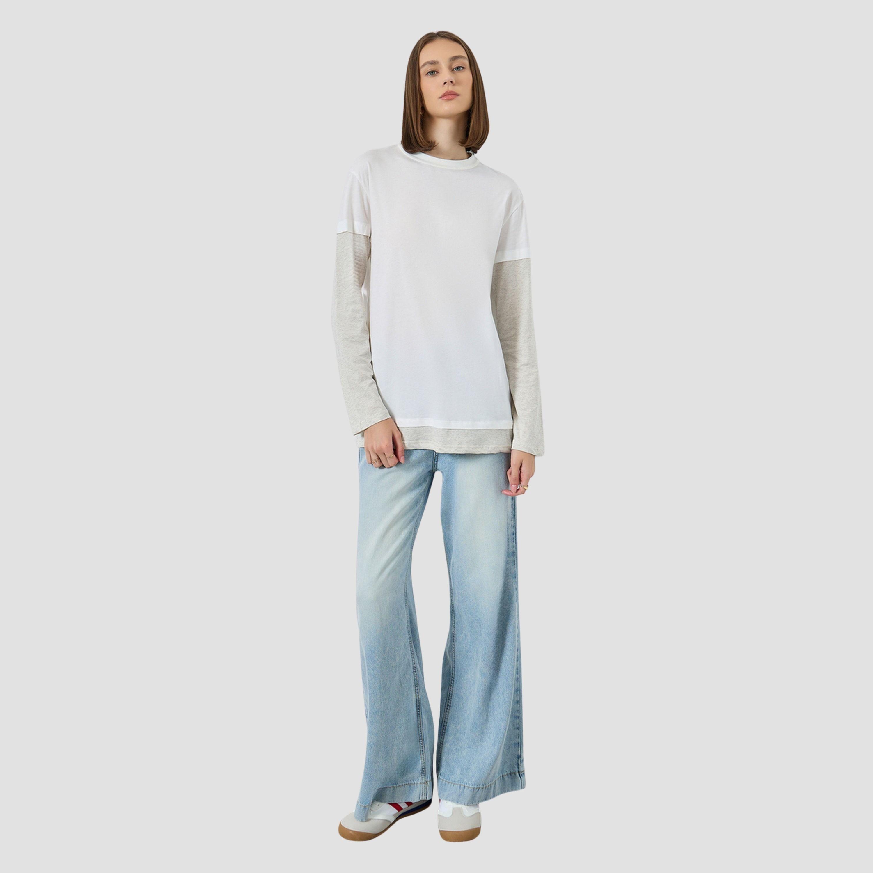Styli Women Solid Twofer Style Long Sleeve T-Shirt-women-clothing-tshirts-image-2