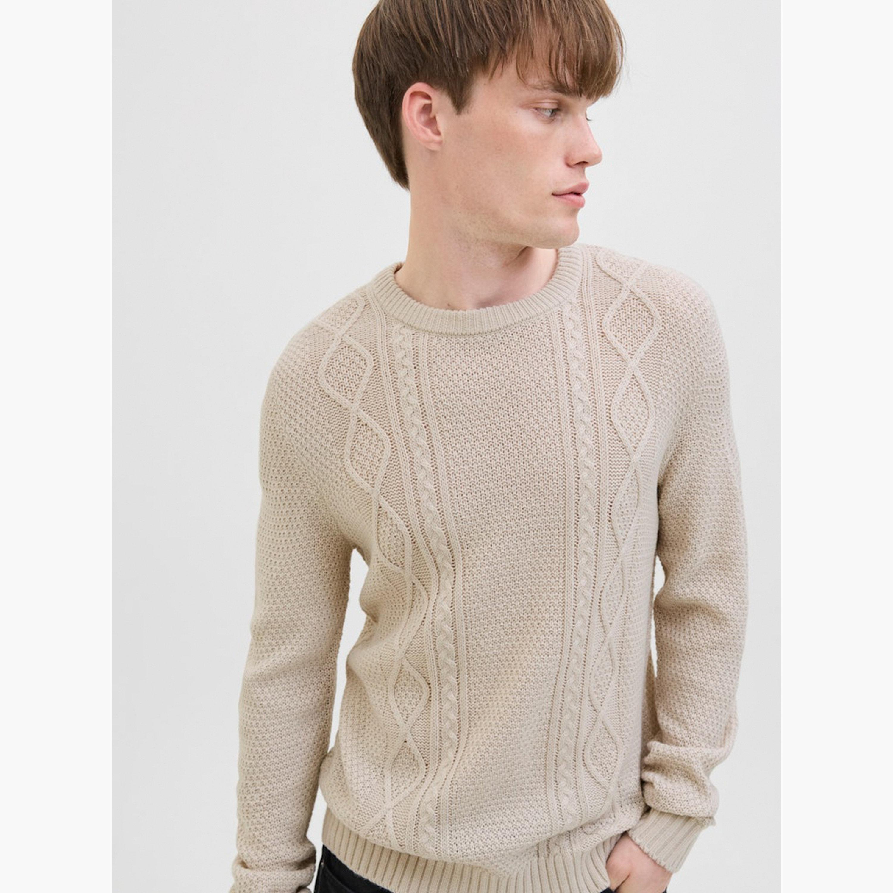 REBEL Men Jrebjosh Cable Knit Crew Neck Sweater-men-clothing-sweatersandpullovers-image-3