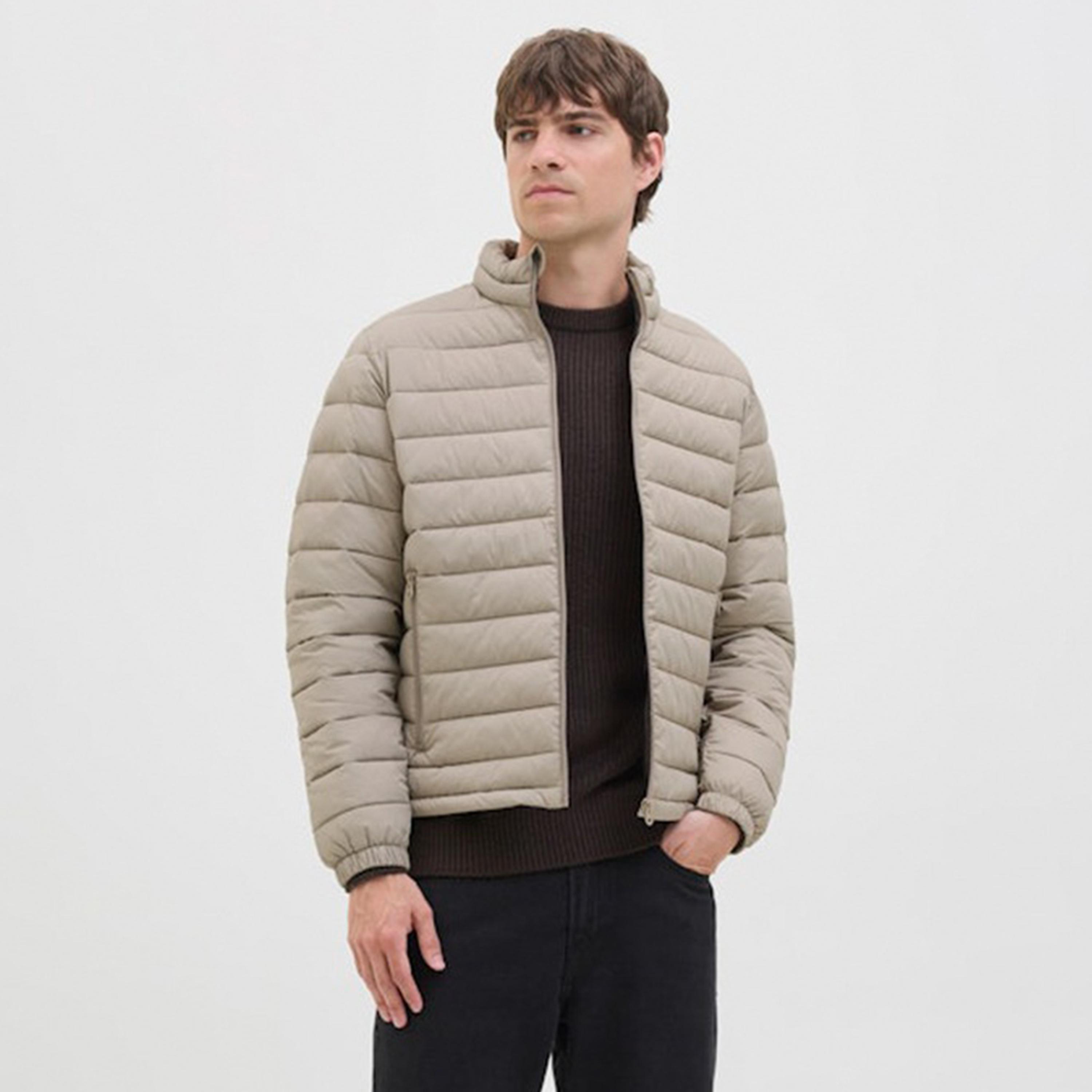Rebel Quilted High Neck Long Sleeves Men's Zip Through Padded Jacket-men-clothing-jacketsandblazers-jackets-image-1