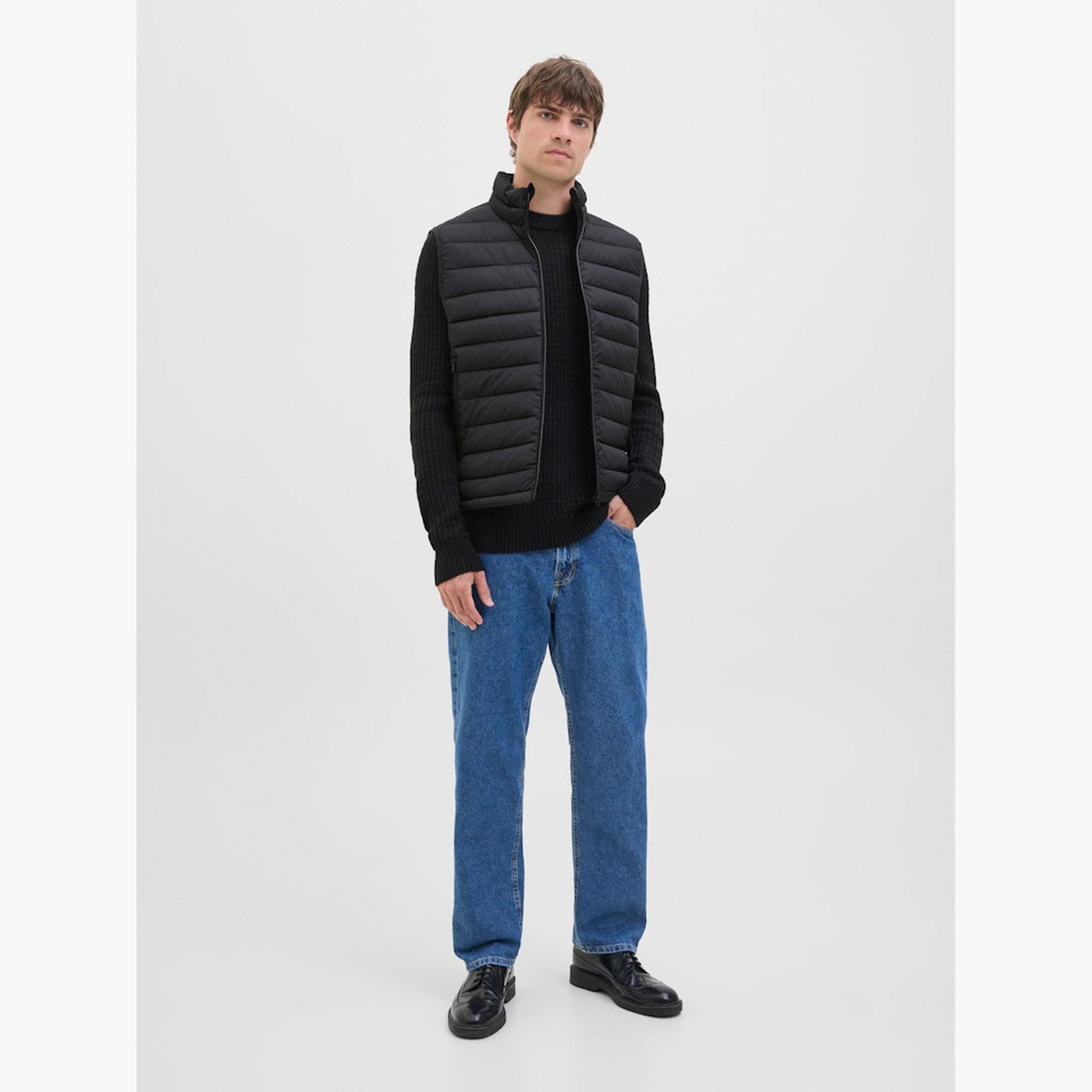 Rebel Quilted High Neck Sleeveless Men's Zip Through Padded Jacket-men-clothing-jacketsandblazers-jackets-image-2