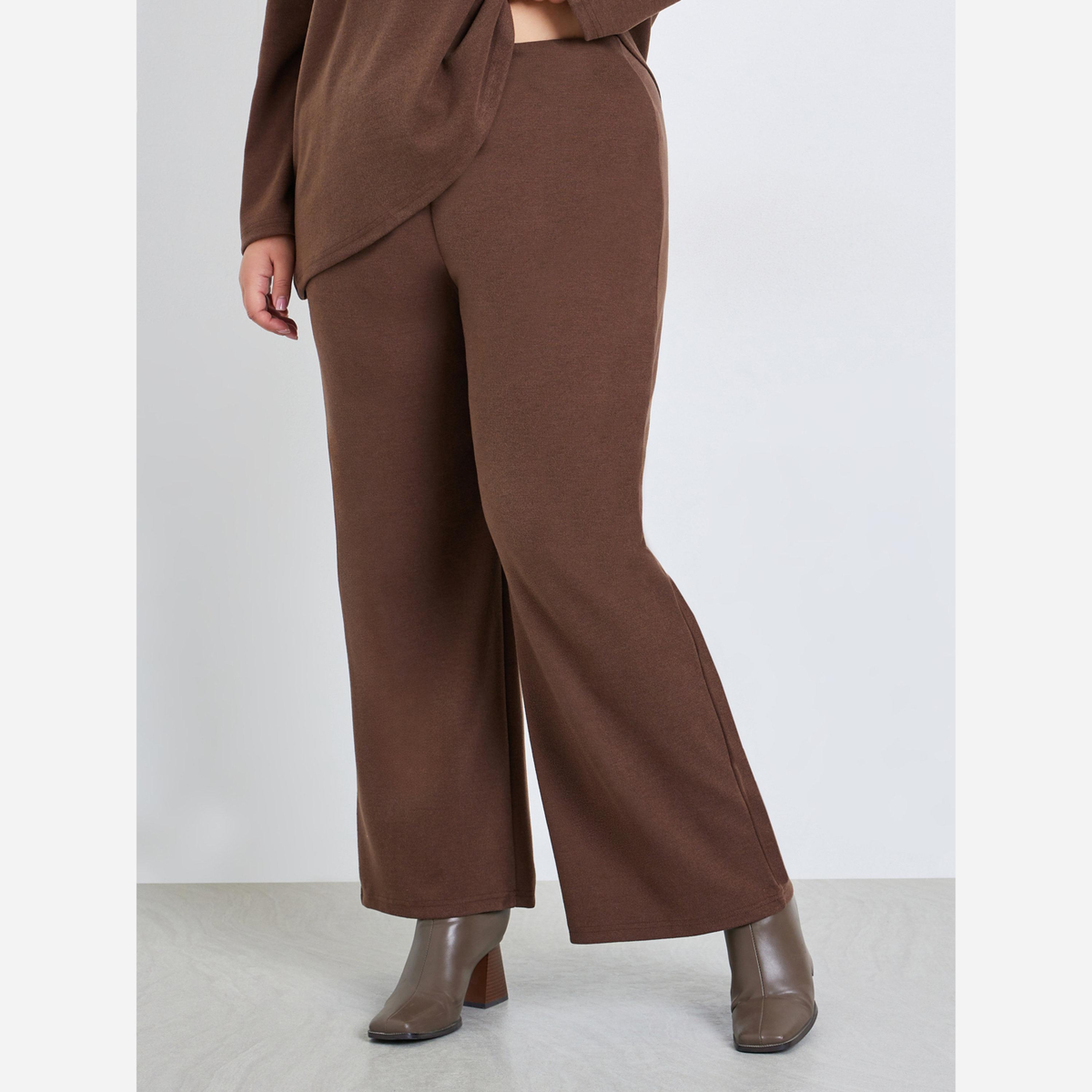 Styli Plus Size Asymmetrical Knit Top and Pants Co-Ords-women-clothing-coordsets-image-4