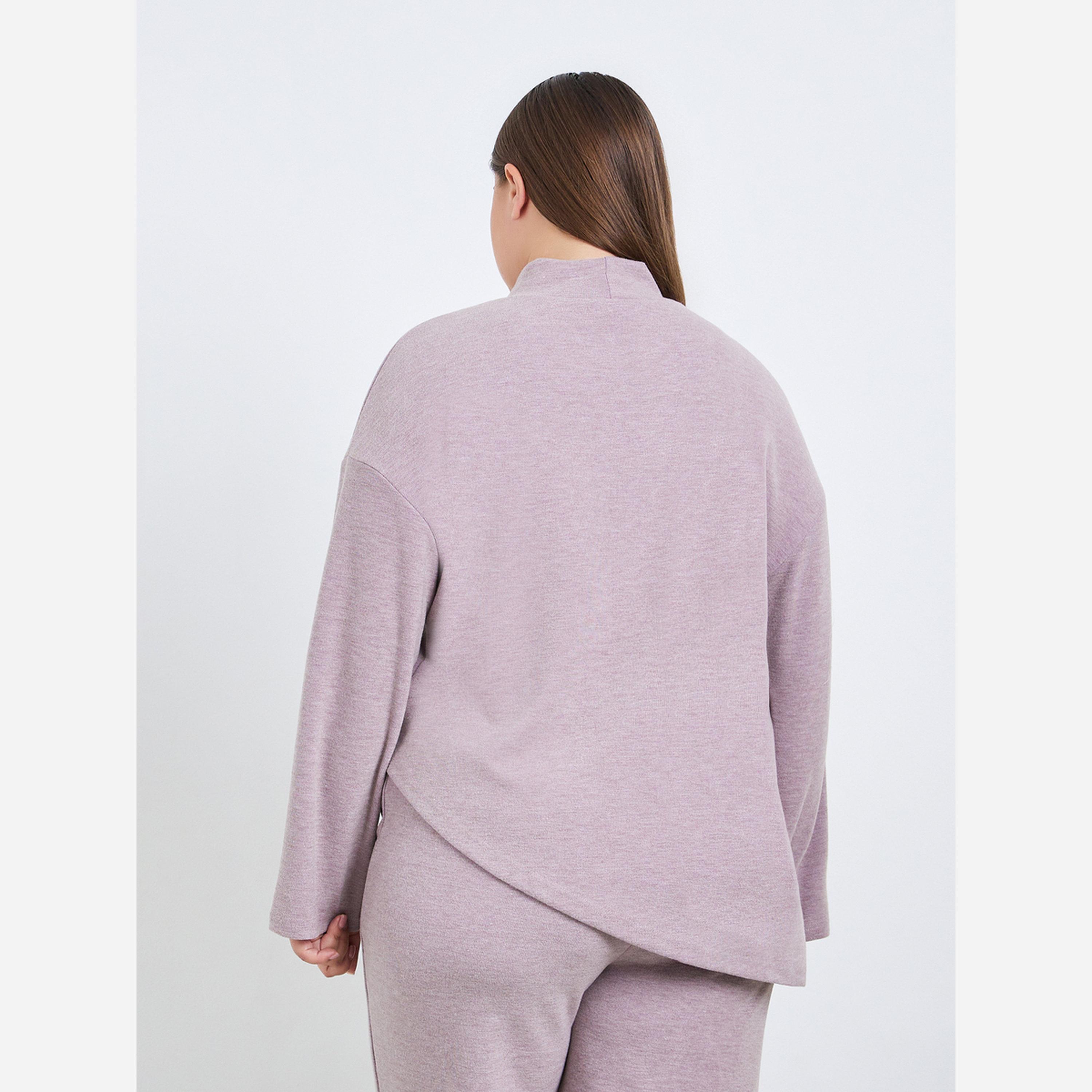 Styli Plus Size Asymmetrical Knit Top and Pants Co-Ords-women-clothing-coordsets-image-5