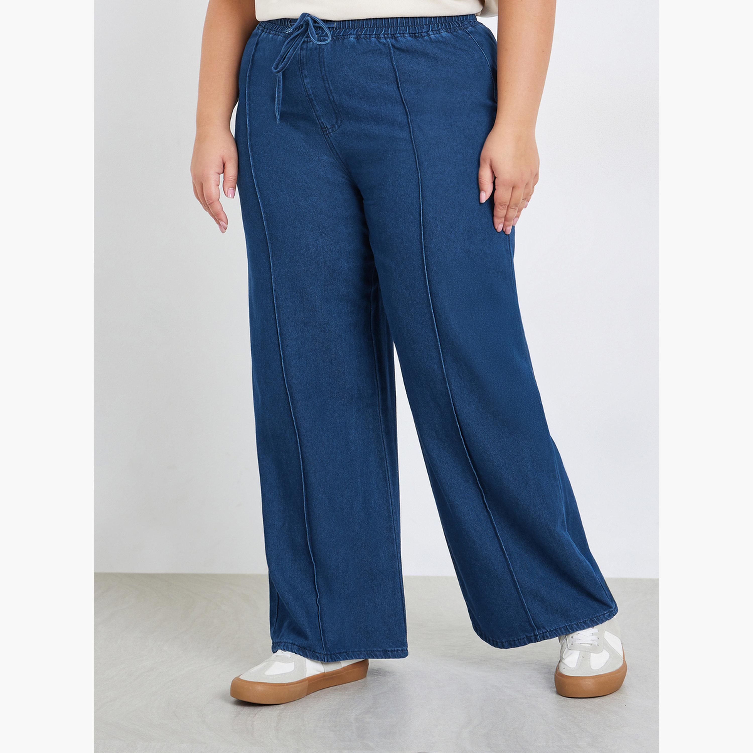 Styli Plus Size Wide Leg Casual Jeans-women-clothing-bottoms-jeans-image-1