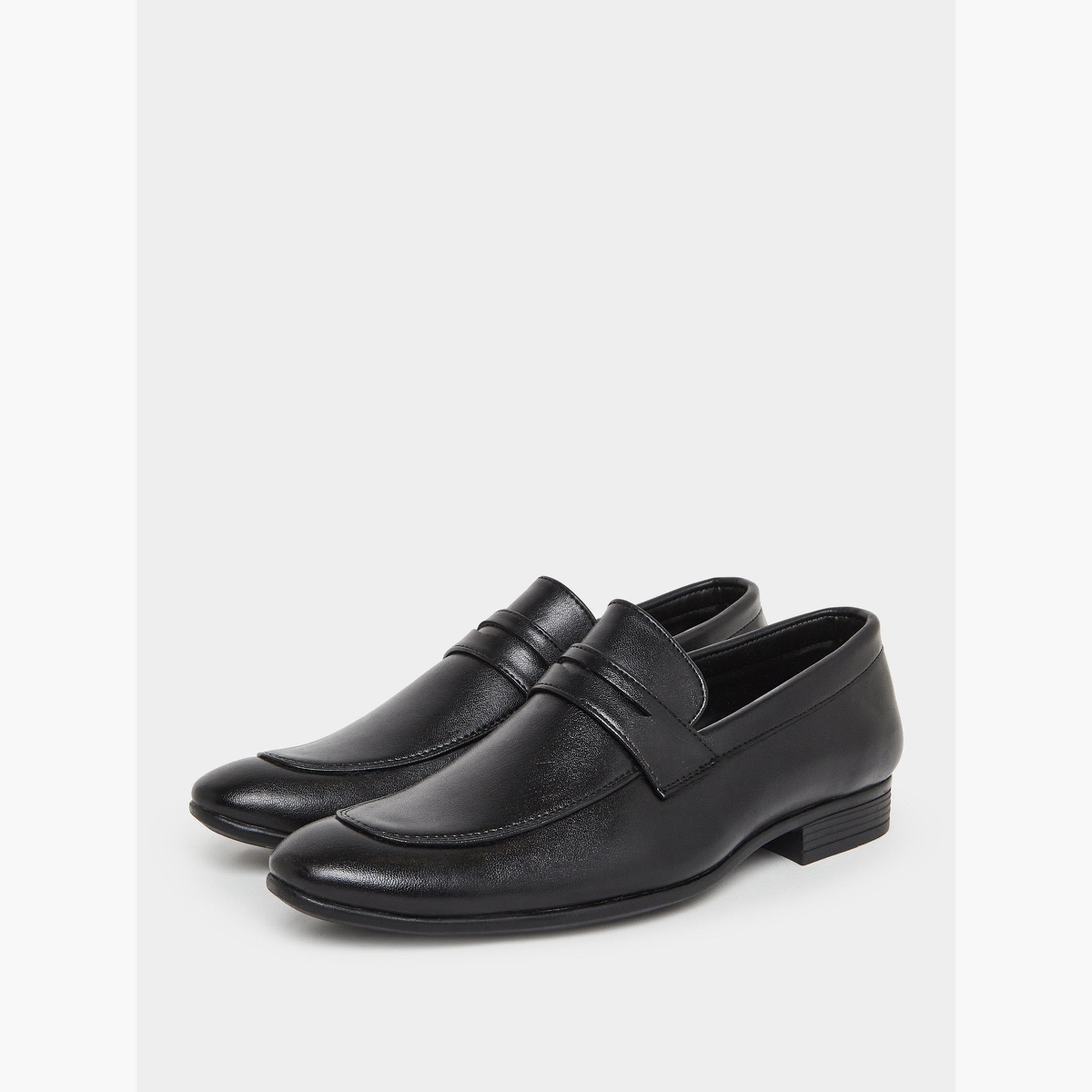 Styli Men Black Leather Formal Loafers-men-shoes-loafersandmoccasins-image-1