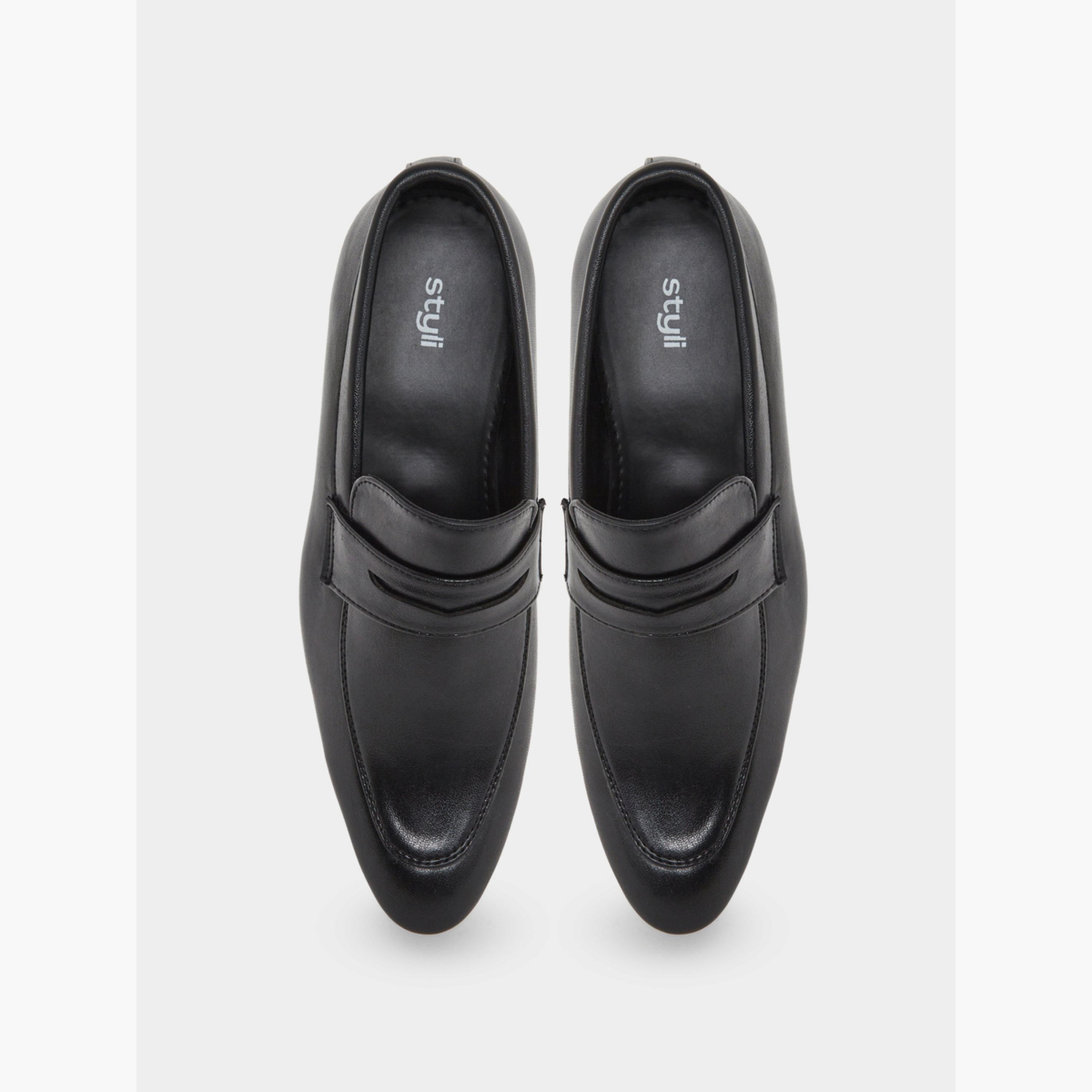 Styli Men Black Leather Formal Loafers-men-shoes-loafersandmoccasins-image-3