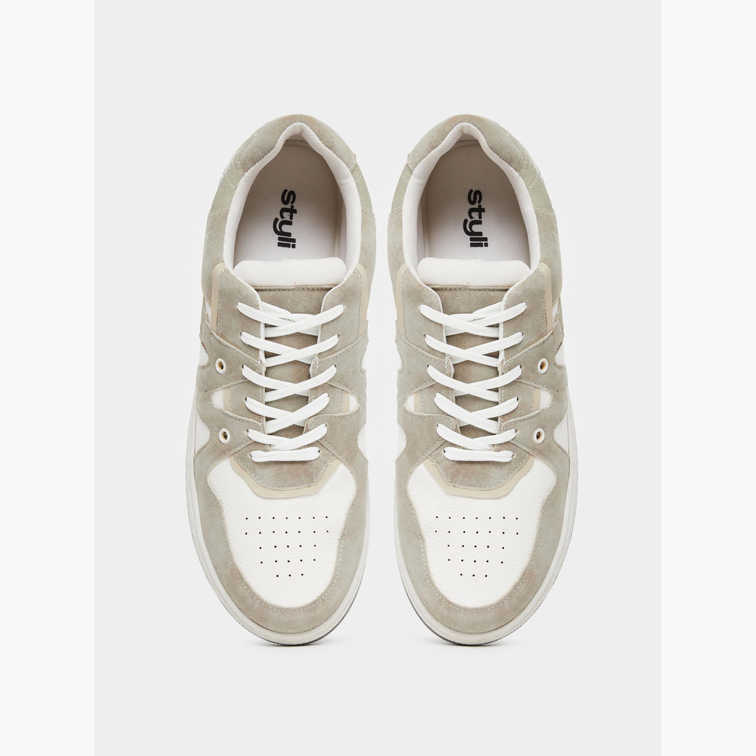 Styli Men Beige Suede Panel Sneakers-men-shoes-sneakers-image-3