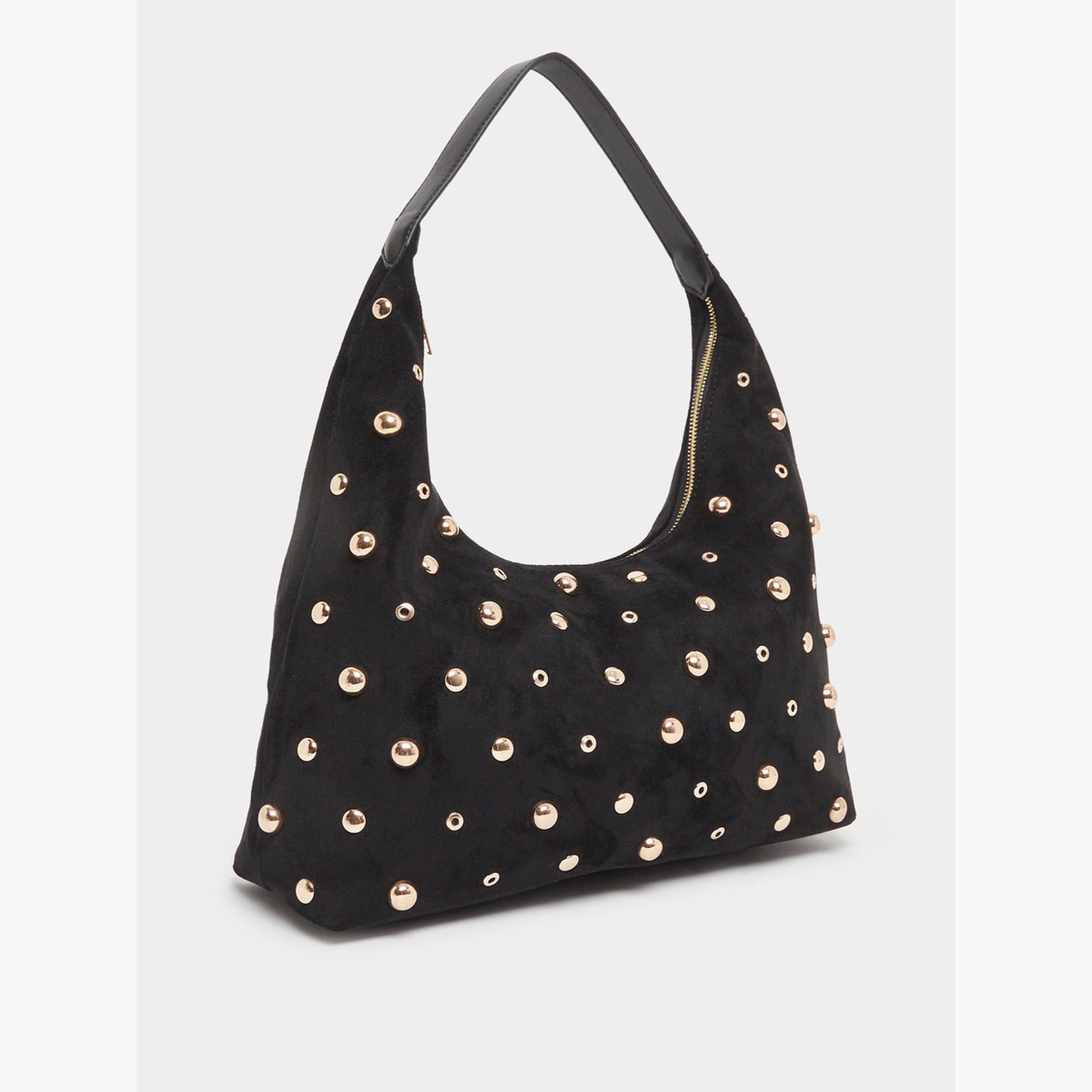 حقيبة كتف سويد مزينة بمسامير-women-bagsandwallets-handbags-image-1
