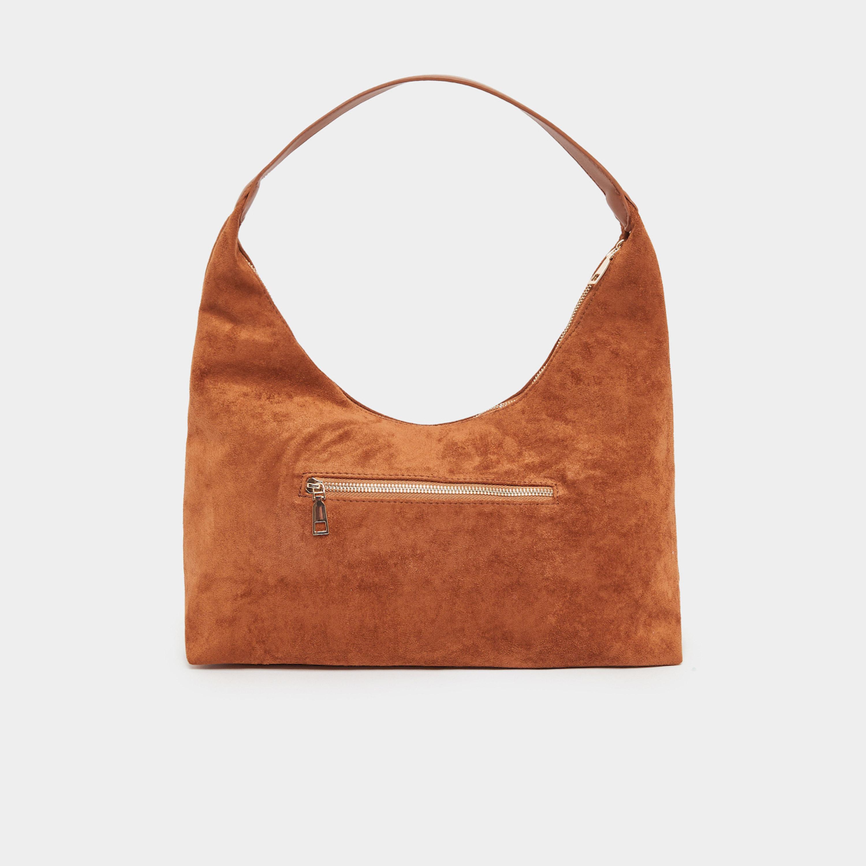 Styli Women Brown Suede Studded Shoulder Bag-women-bagsandwallets-handbags-image-3