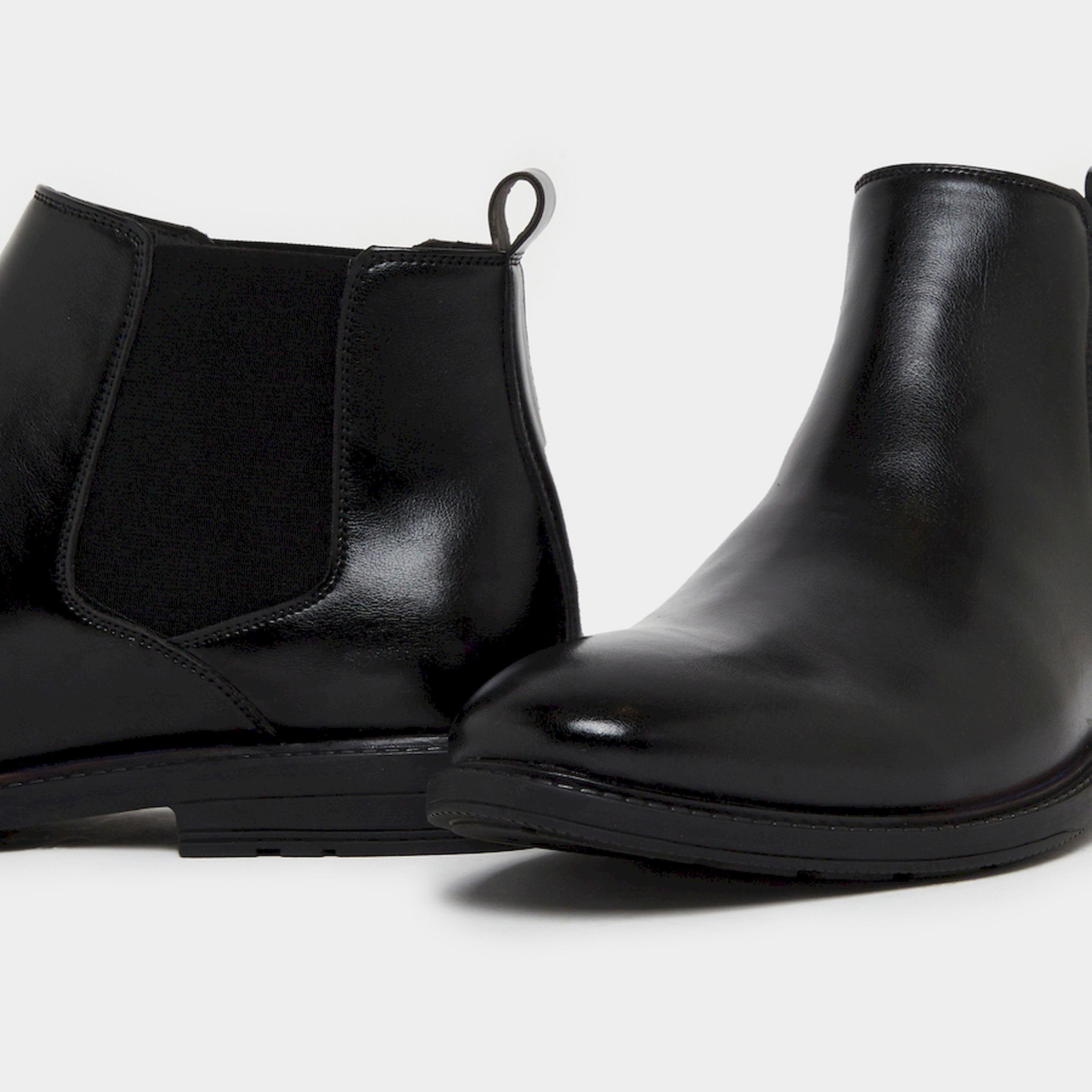 Styli Men Black Faux Leather Buckle Ankle Boots-men-shoes-boots-image-3