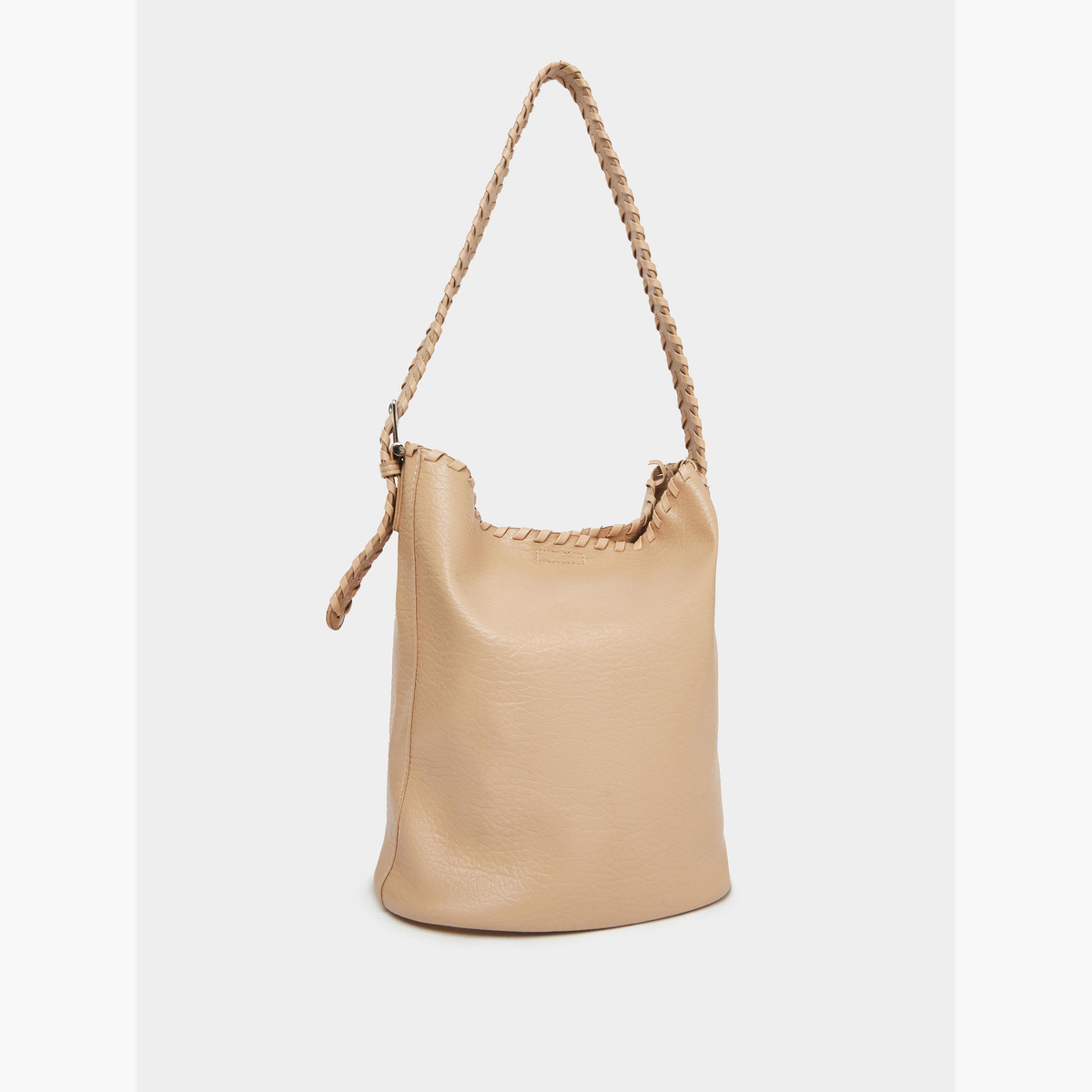 Styli Beige Braided Strap Shoulder Bag with Pouch-women-bagsandwallets-handbags-image-2