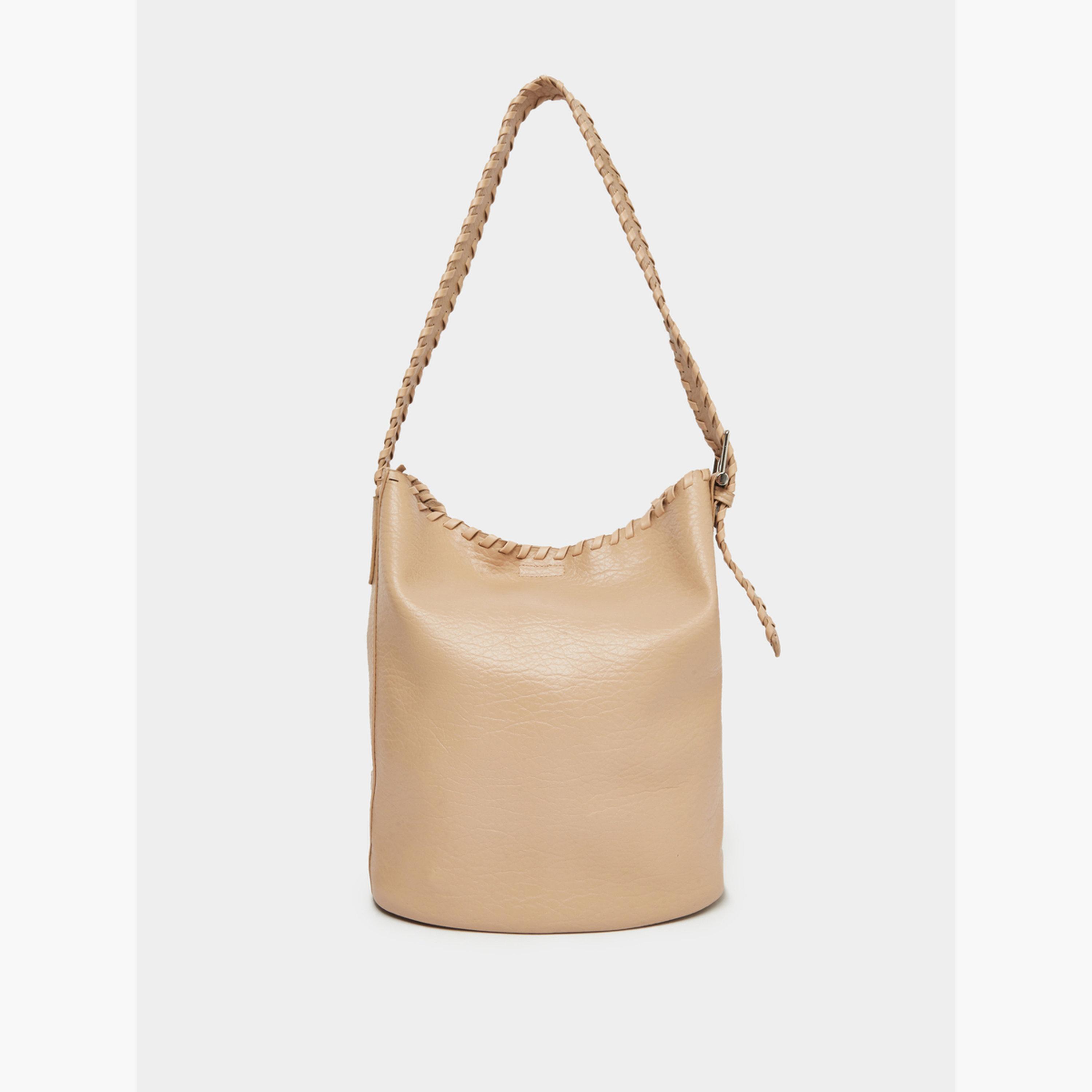 Styli Beige Braided Strap Shoulder Bag with Pouch-women-bagsandwallets-handbags-image-3