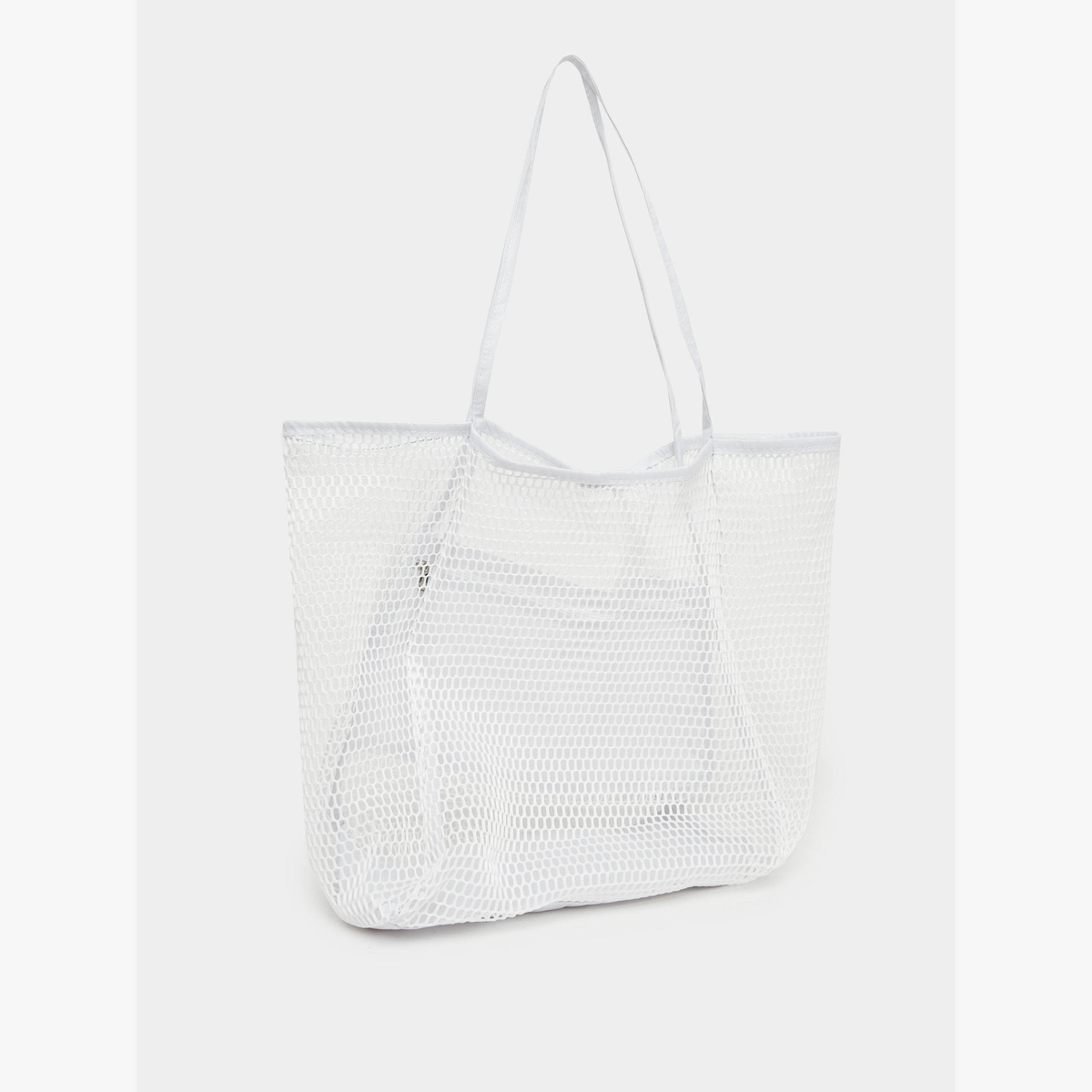 Styli White Mesh Beach Tote Bag-women-bagsandwallets-handbags-image-1