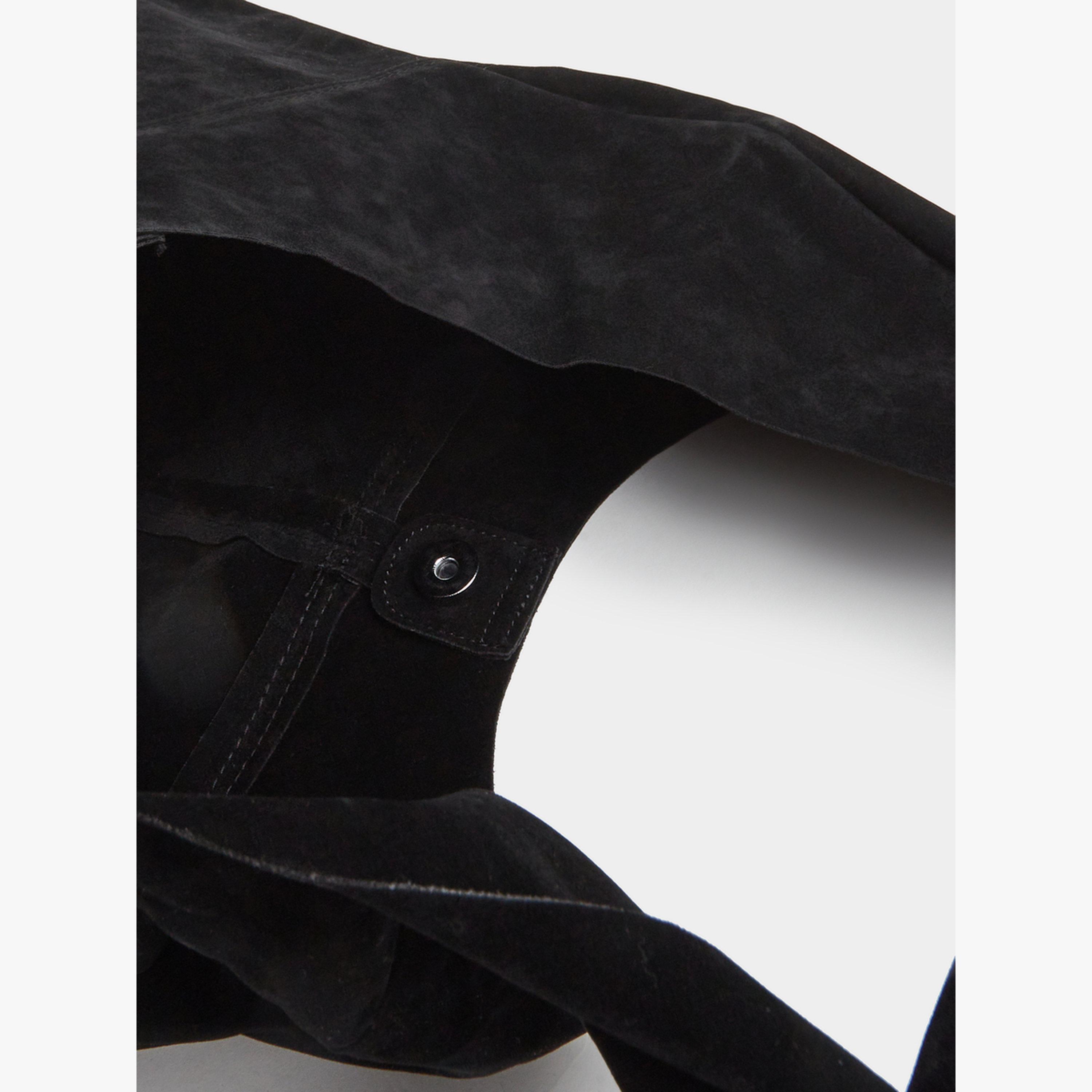 Styli Black Suede Tote Bag with Pouch-women-bagsandwallets-handbags-image-4