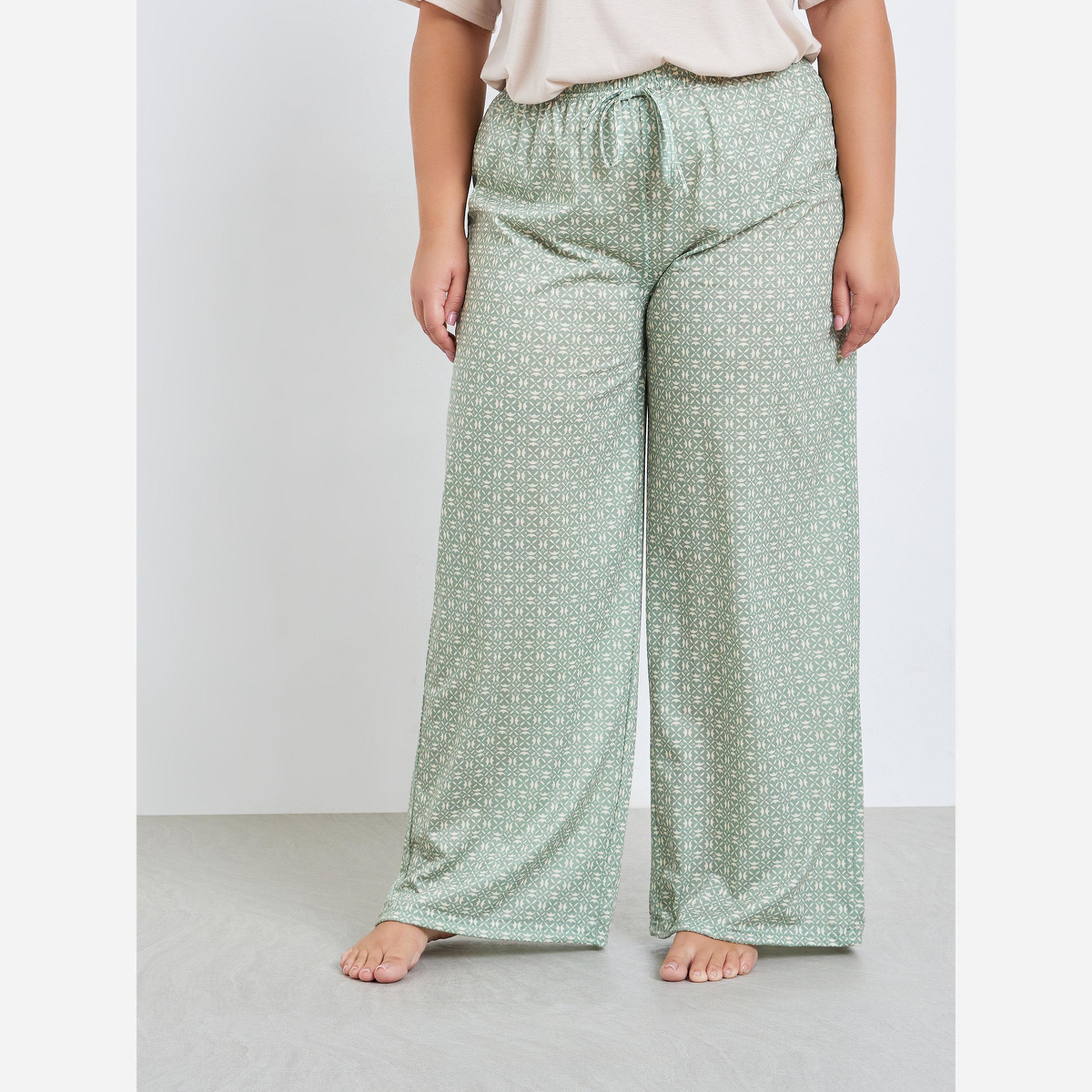 Styli Plus Size Bonjour Drop Shoulder T-Shirt and Pyjama Set-women-clothing-nightwear-pyjamas-longsets-image-5