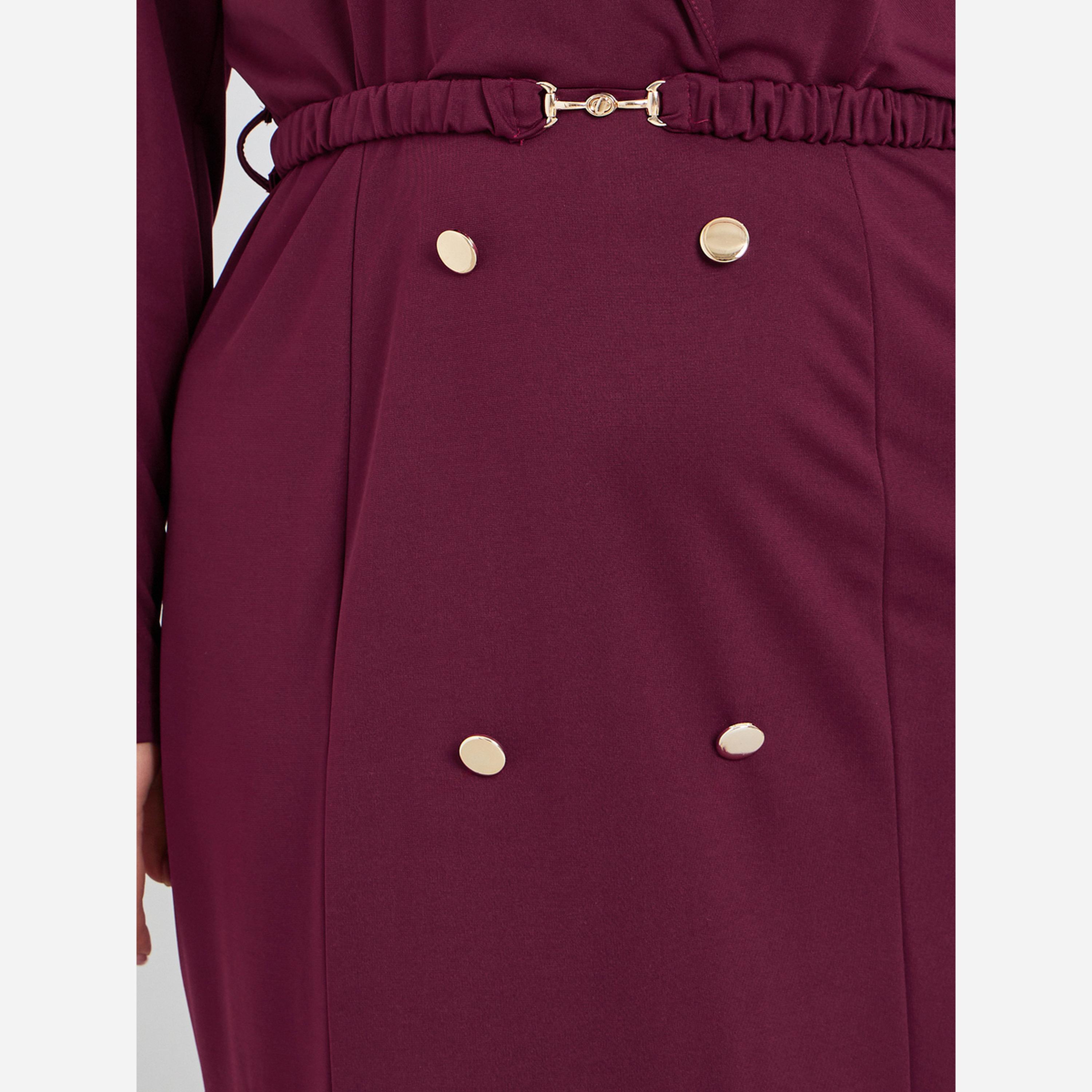 Styli Plus Size Burgundy Blazer Maxi Dress-women-clothing-dresses-image-5