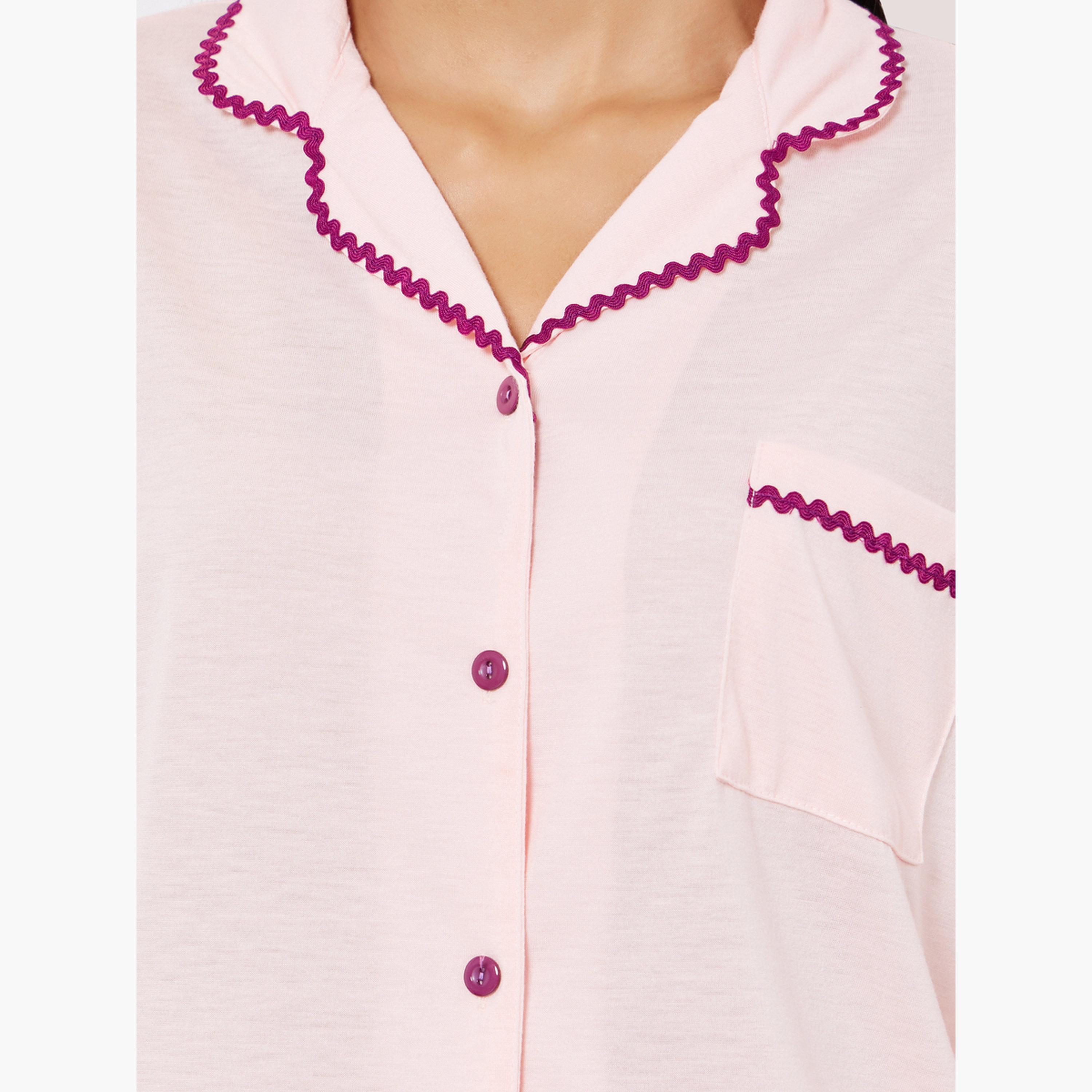 Styli Rick Rack Trim Long Sleeve Shirt and Pyjama Set-women-clothing-nightwear-pyjamas-longsets-image-6
