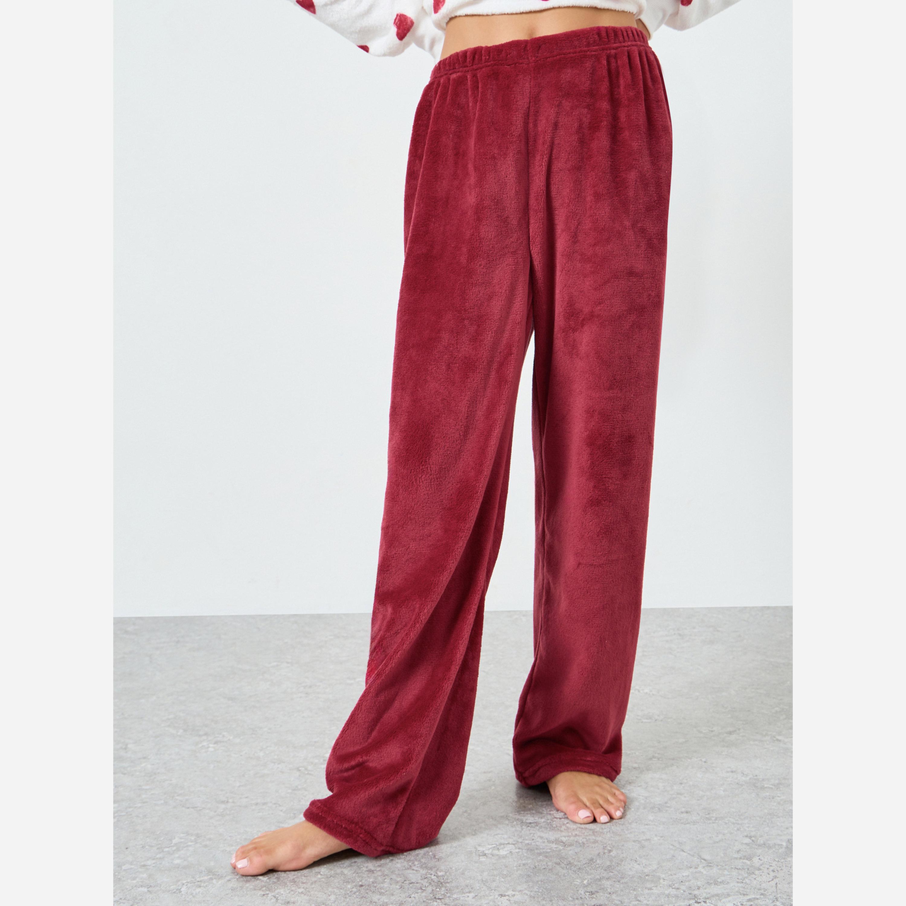 ستايلي - بيجاما صوف طبعة قلوب للنساء-women-clothing-nightwear-pyjamas-longsets-image-4