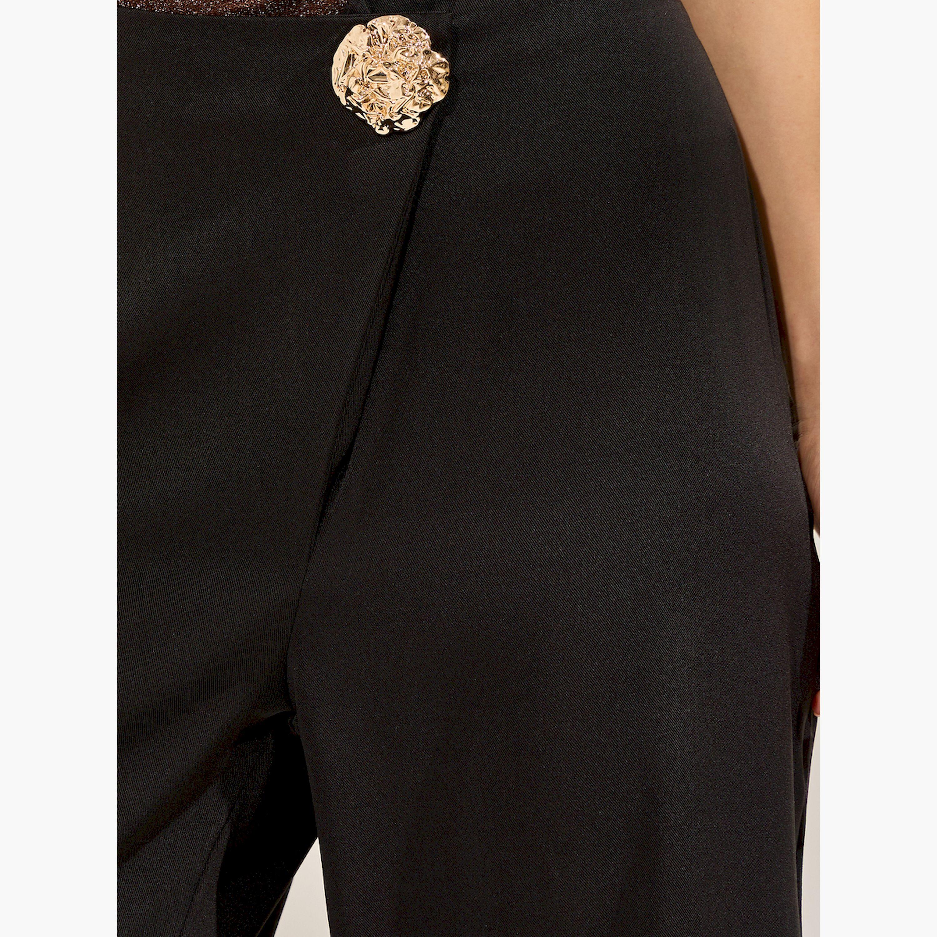 بنطال بأرجل مستقيمة وتفاصيل بارزة الملمس مع أزرار-women-clothing-bottoms-trousers-image-4