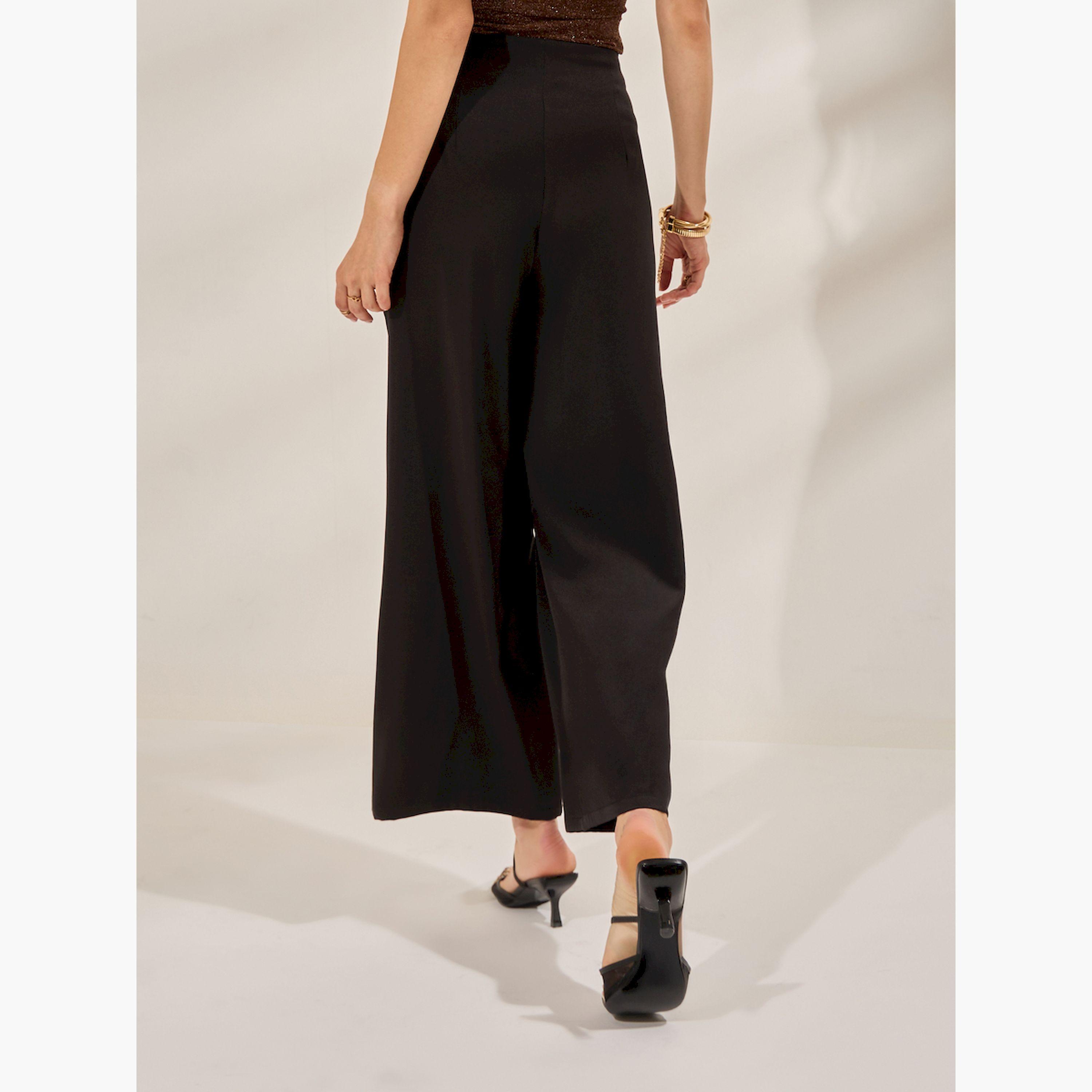 بنطال بأرجل مستقيمة وتفاصيل بارزة الملمس مع أزرار-women-clothing-bottoms-trousers-image-5