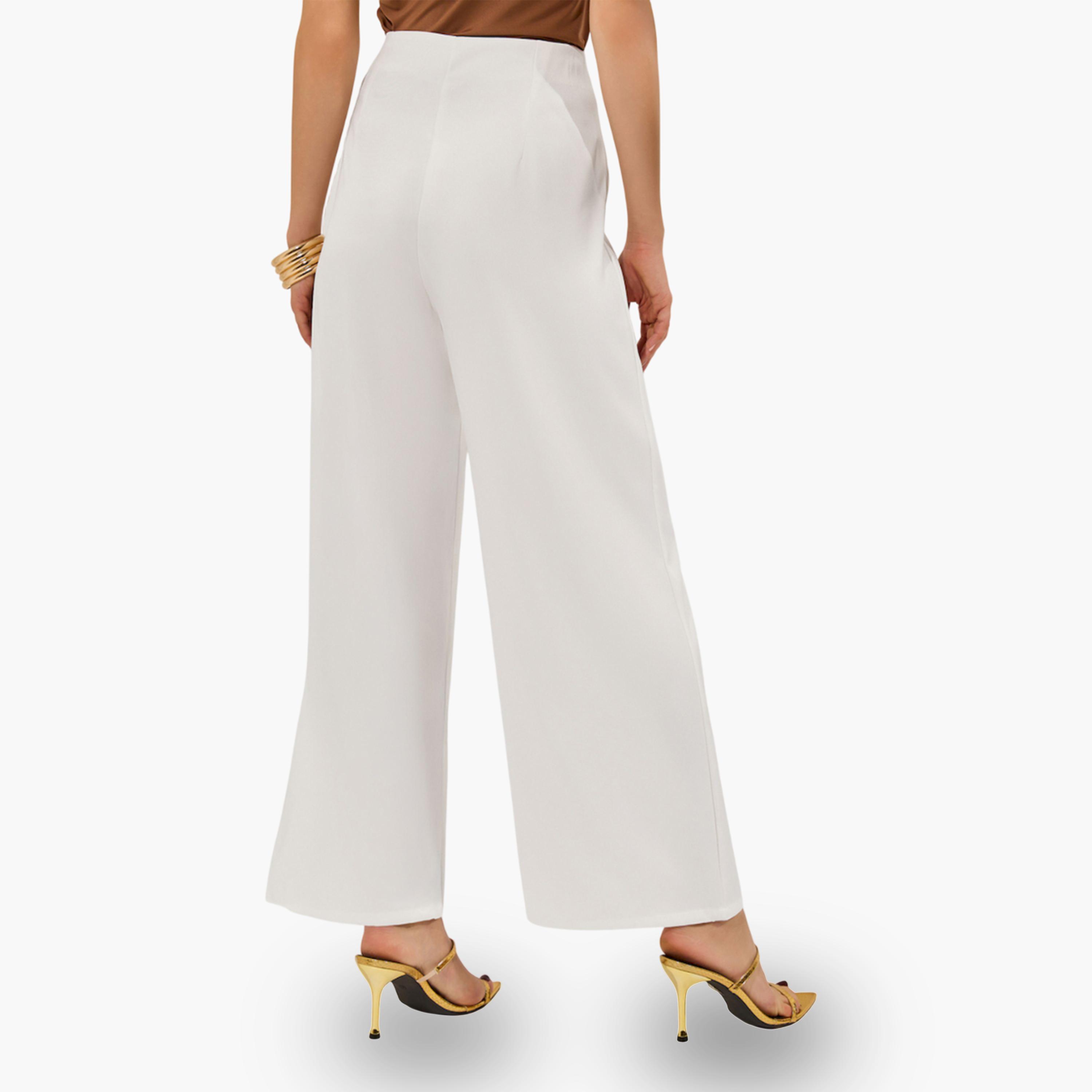 بنطال بأرجل مستقيمة وتفاصيل بارزة الملمس مع أزرار-women-clothing-bottoms-trousers-image-5