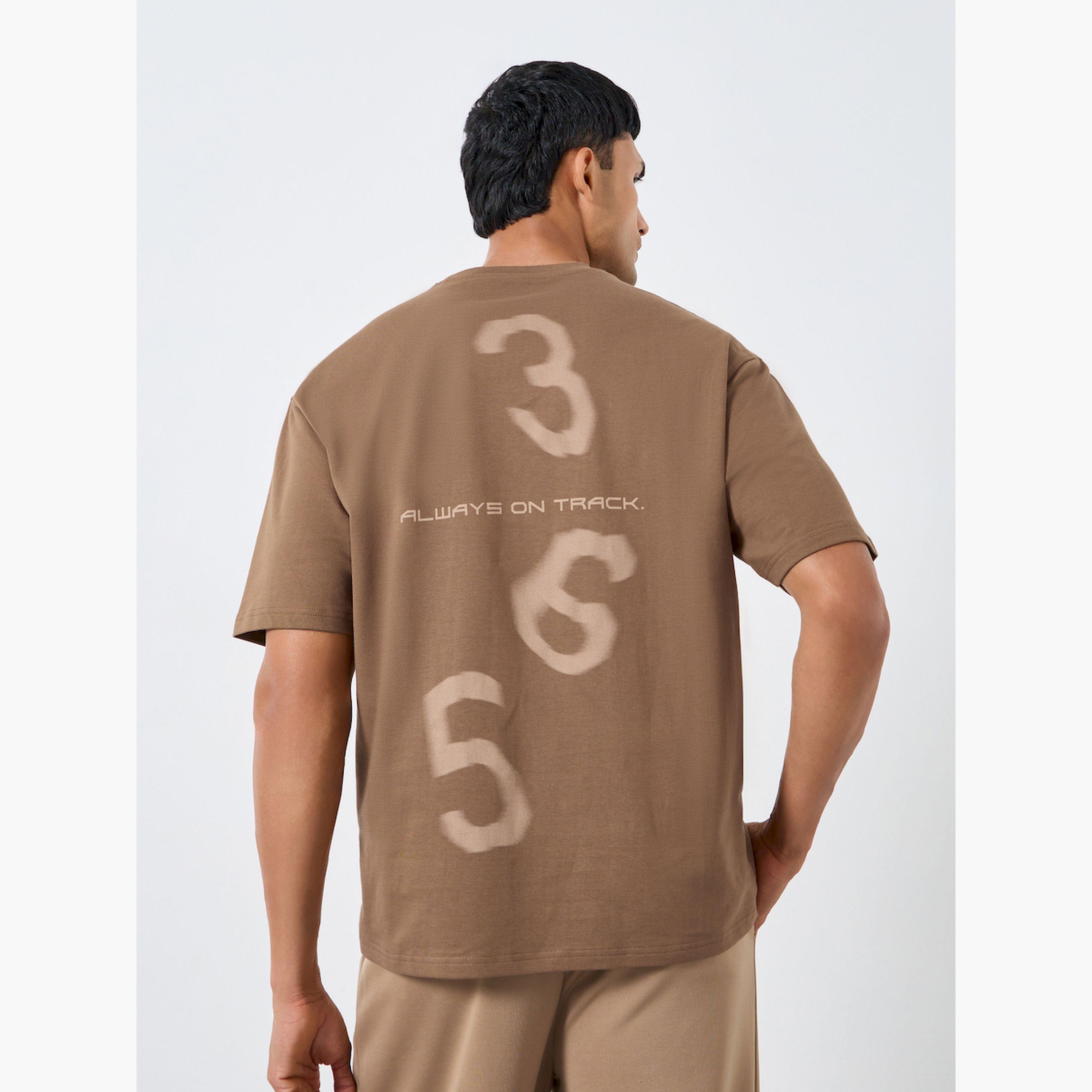Styli Men Brown Graphic Print Oversized T-Shirt-men-clothing-tshirtsandpolos-tshirts-image-3
