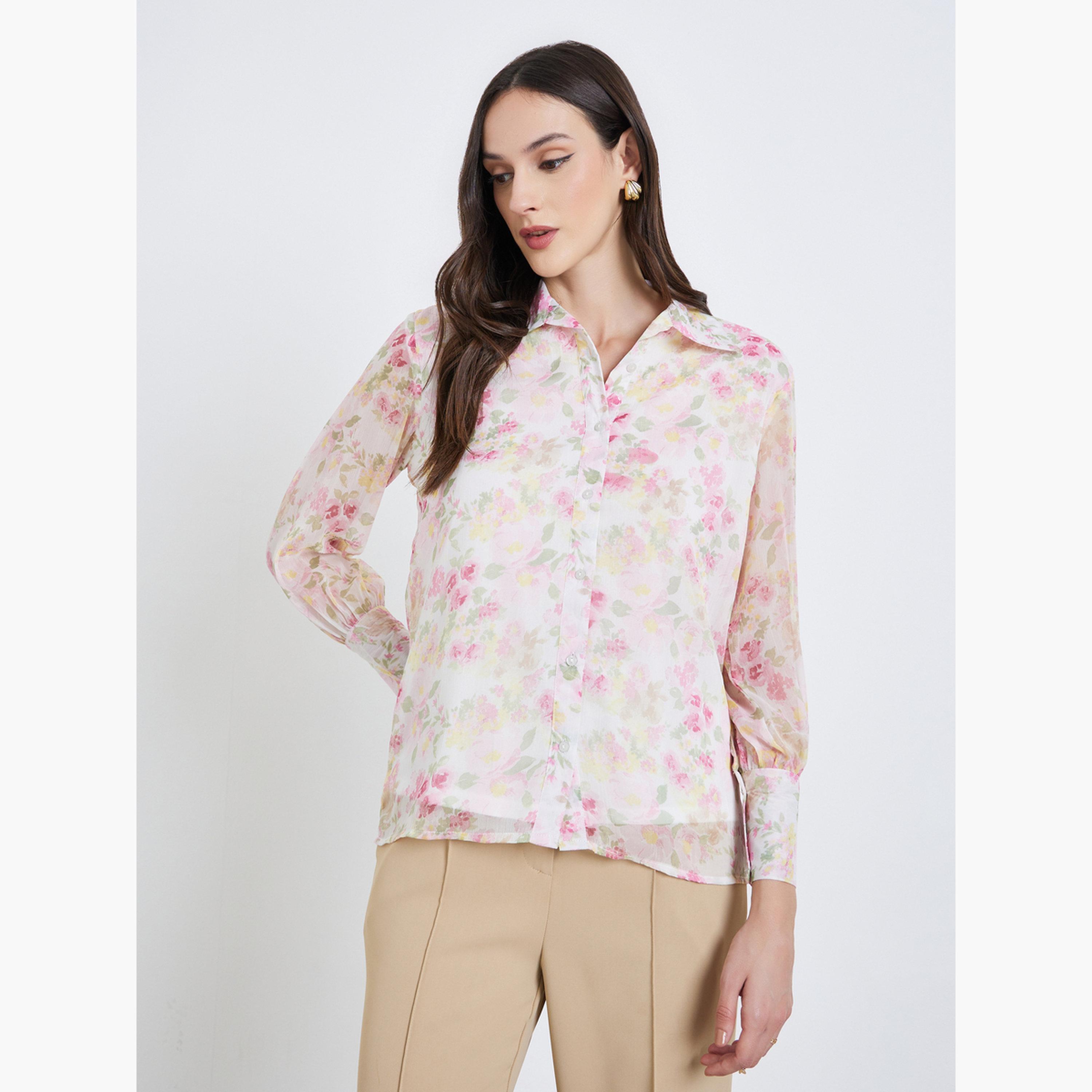 Styli Women Floral Print Long Sleeve Shirt-women-clothing-shirtsandblouses-shirts-image-1