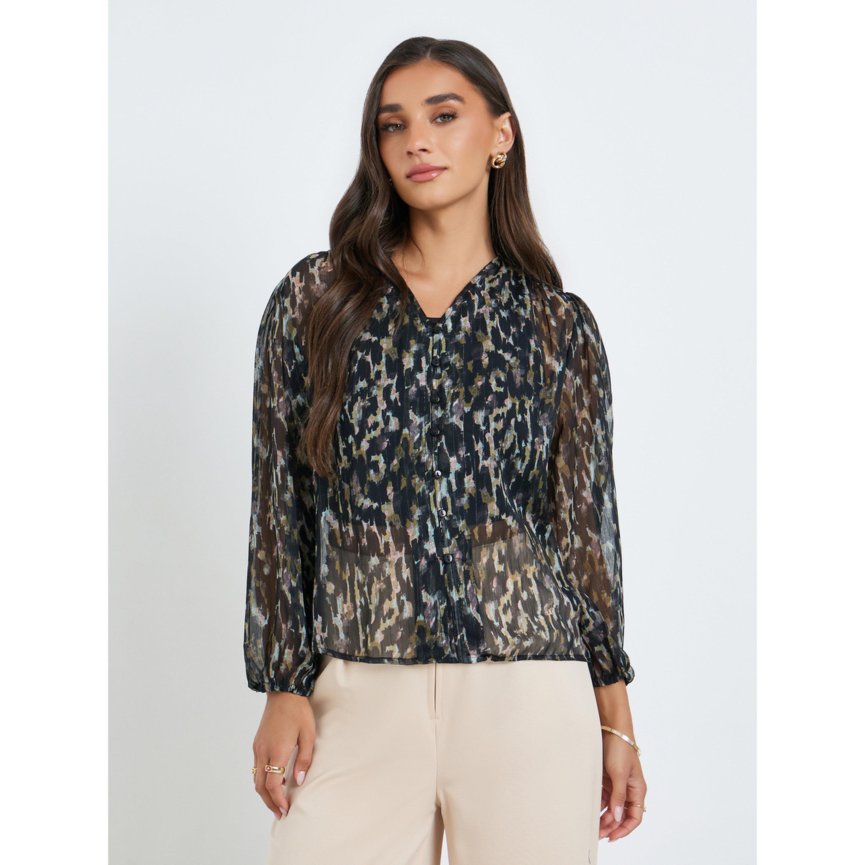 بلوزة شفافة بأكمام منفوخة وطبعة-women-clothing-shirtsandblouses-blouses-image-1