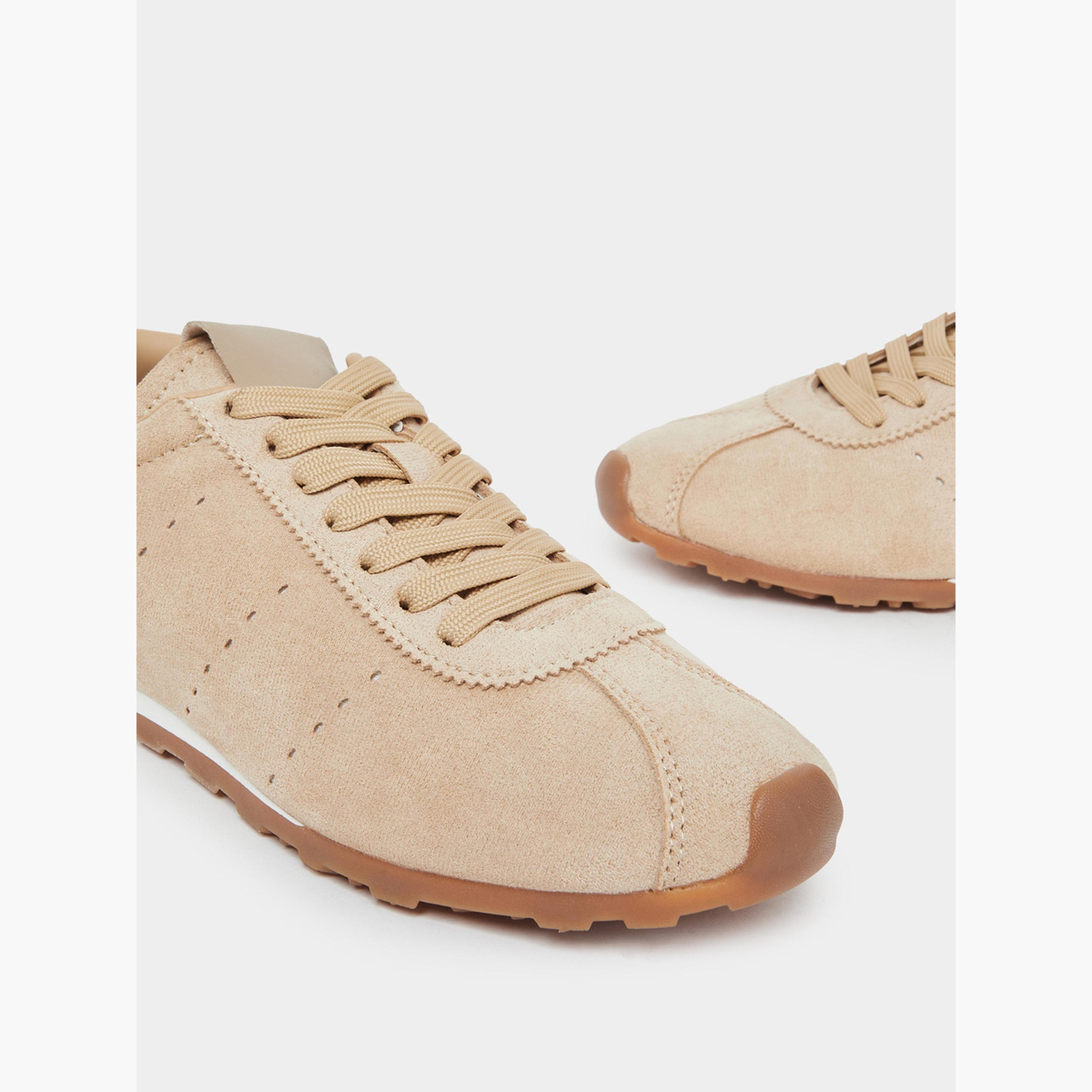 Styli Tan Suede-Look Lace-Up Sneakers-women-shoes-sneakers-image-3
